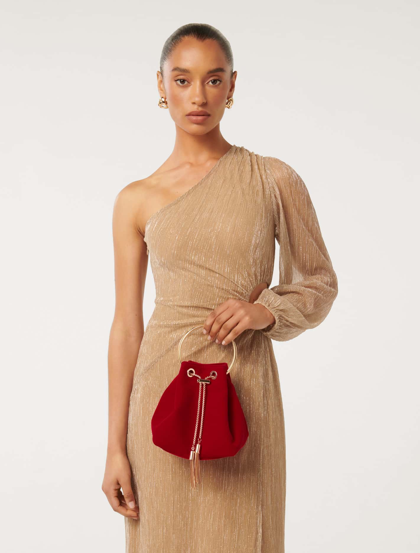 Charlie Chain Metal Handle Clutch - Signature Forever New