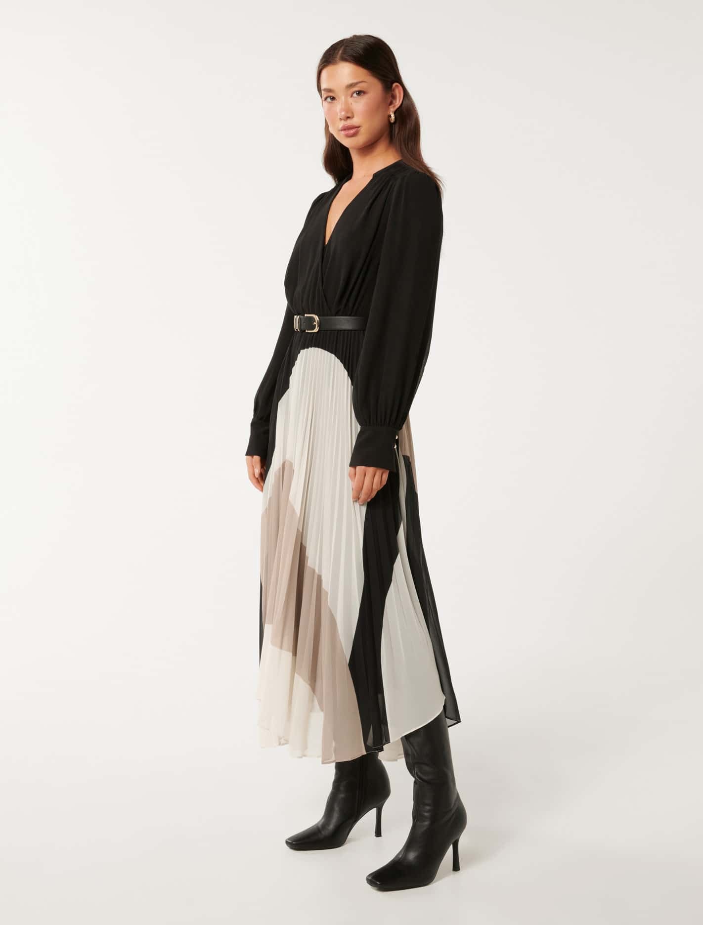 Milan Belted Pleat Midi Dress Forever New