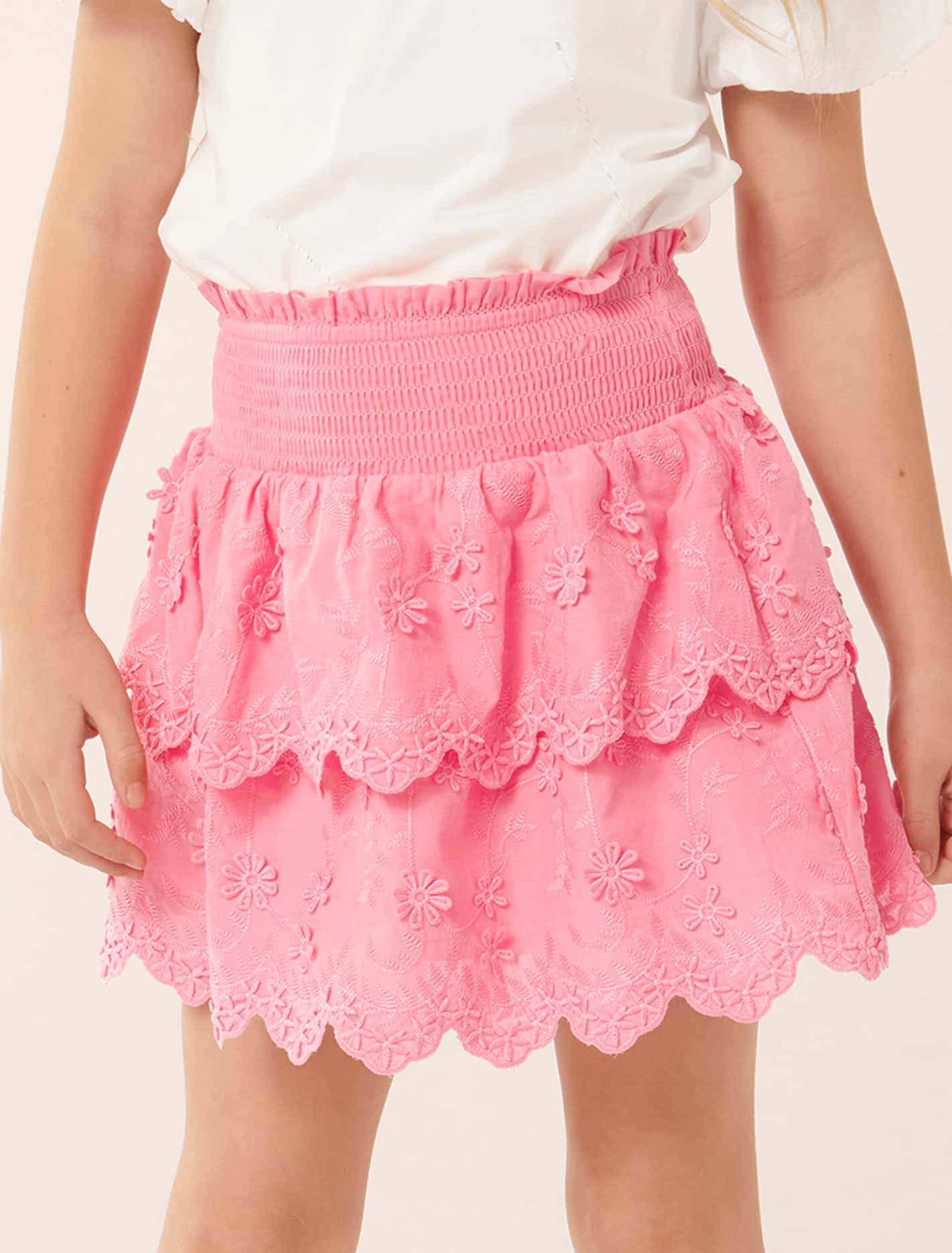 Girls Billie Pink Floral Skirt main image 1