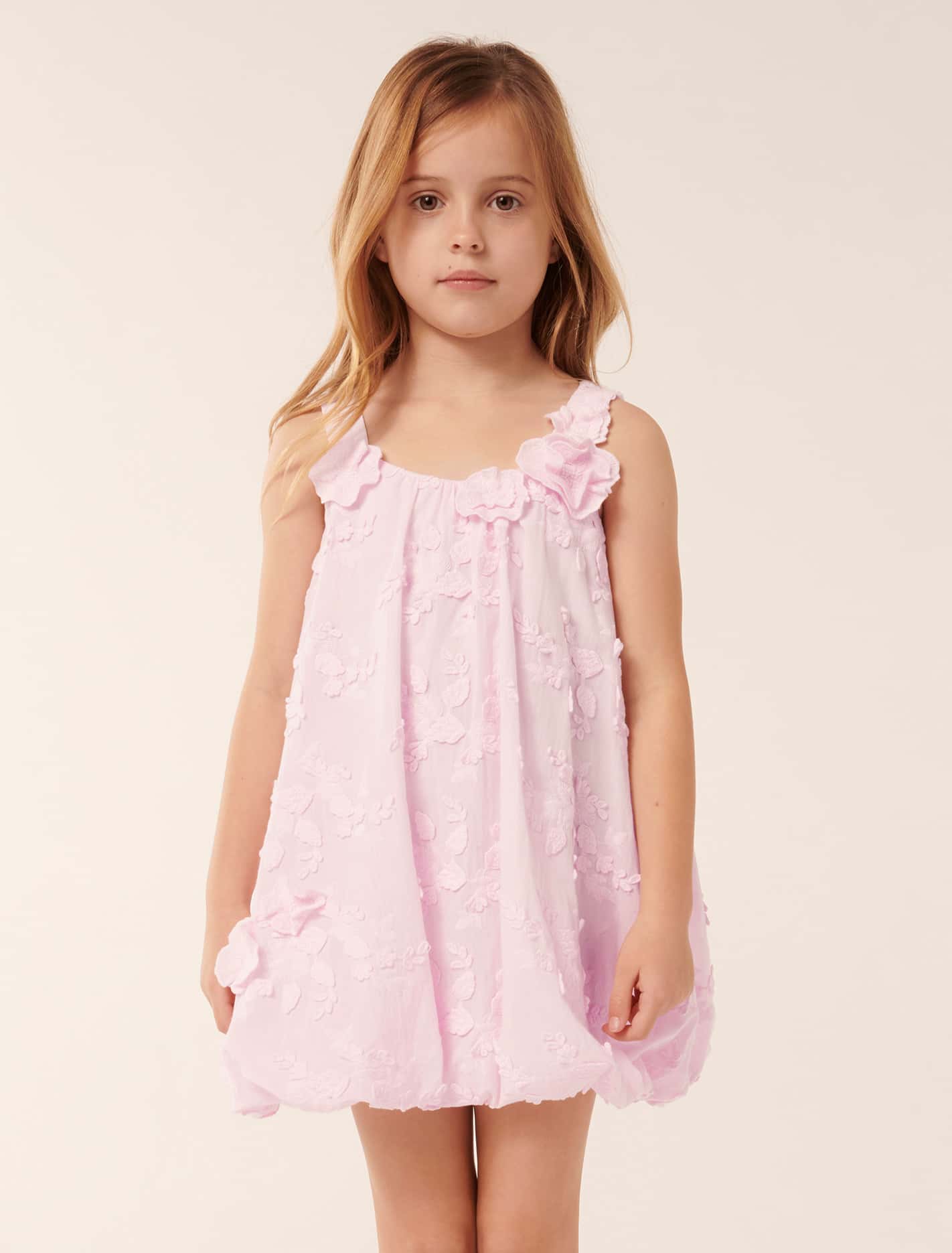 strapless open back dress Pink Textured Bubble Sleeve Maternity Mini Dress – PinkBlush main image 0
