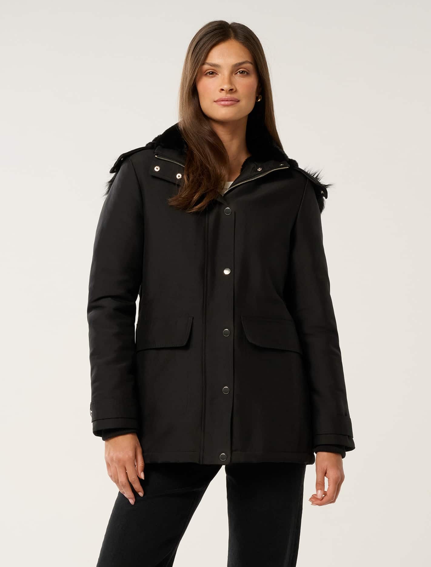 Oakleigh Parka Jacket Black Forever New