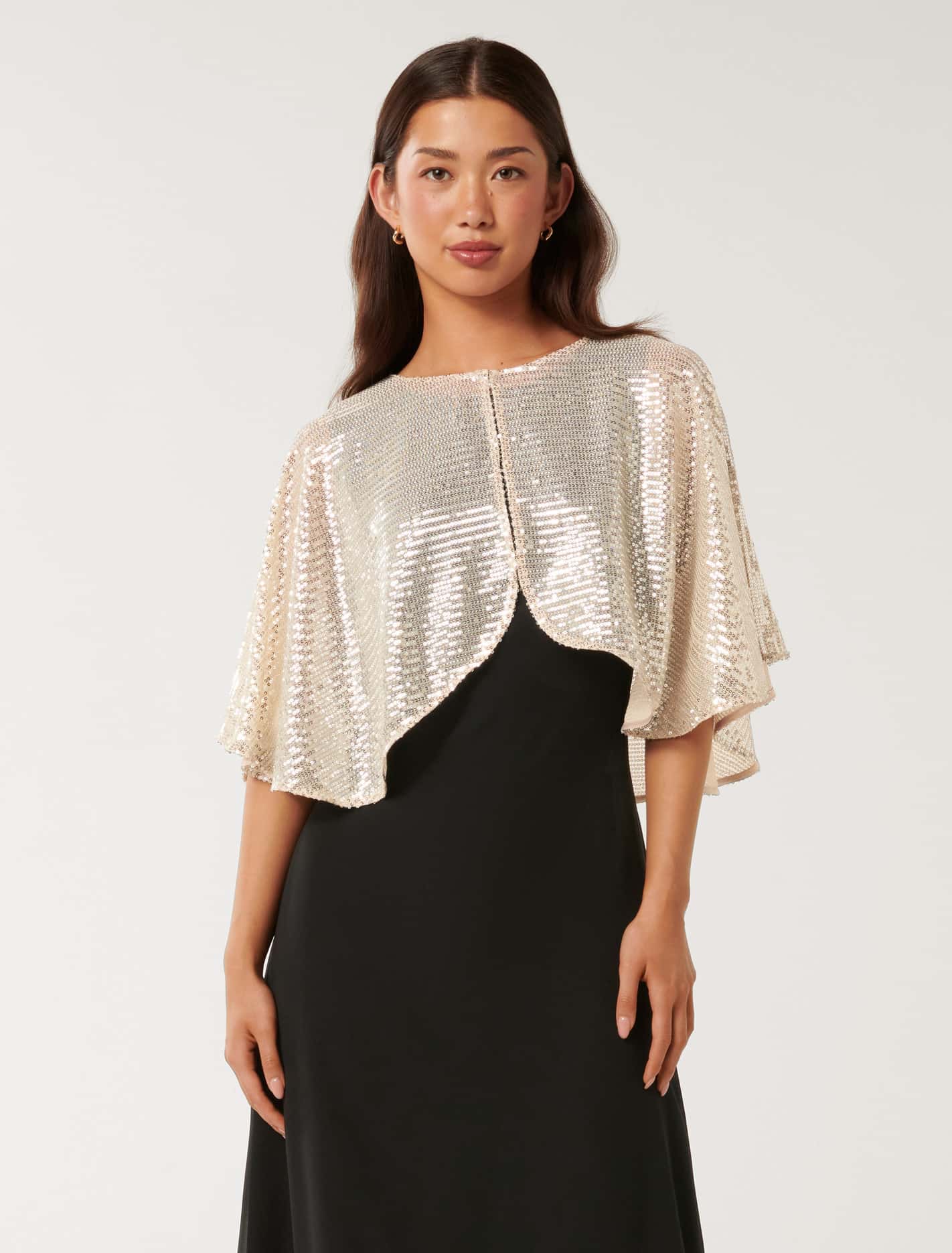 Serena Sequin Cape Champagne Forever New