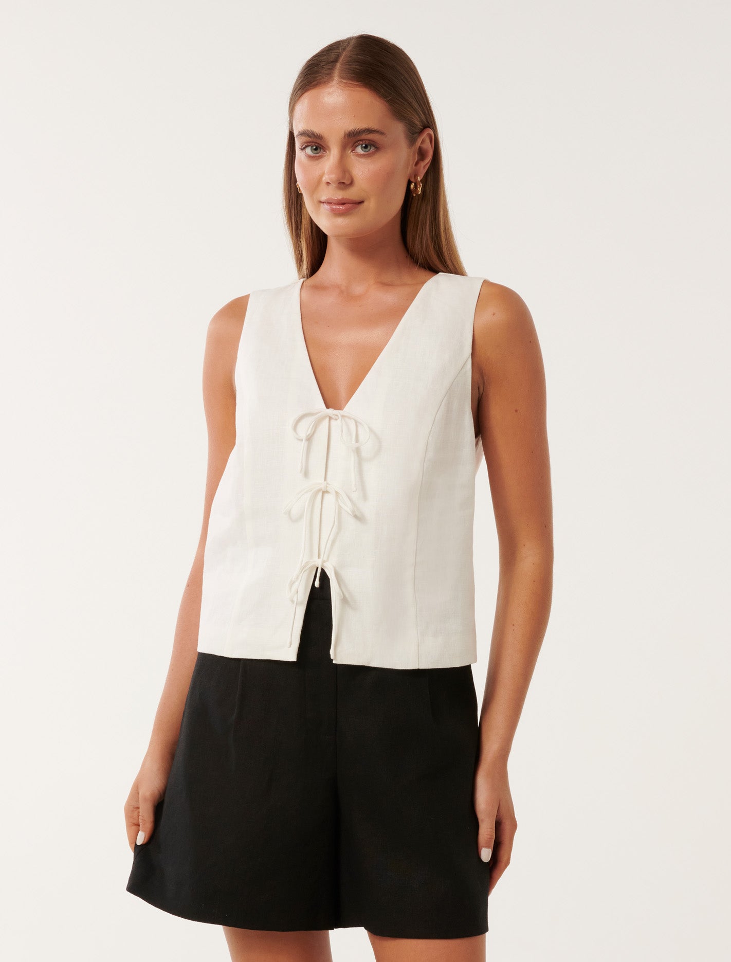 Erin Tie Front Waistcoat - Main Image