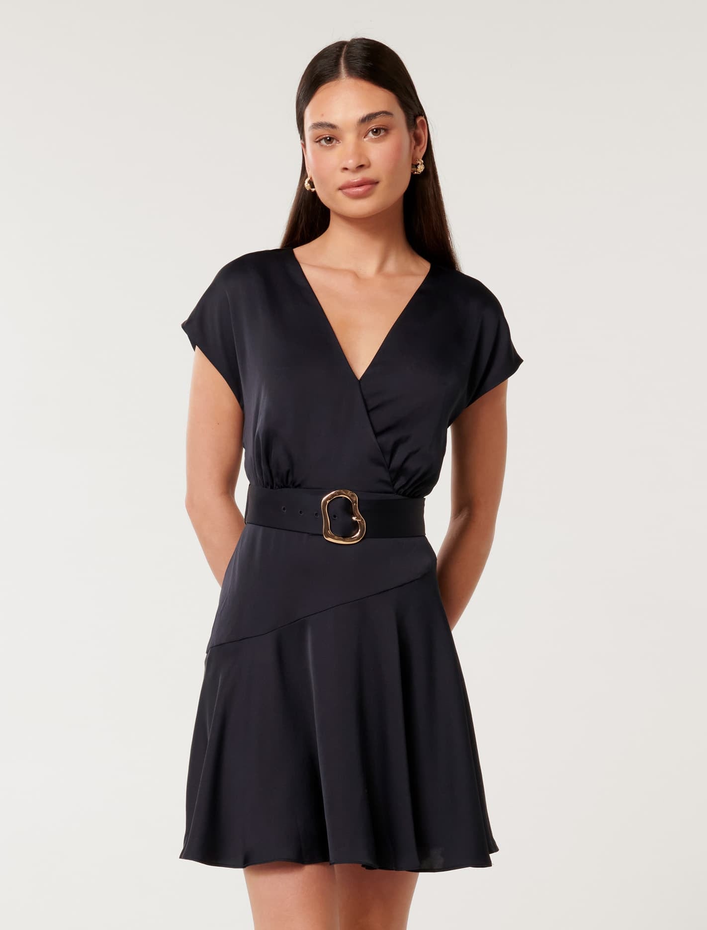 asos satin wrap dress - Teal