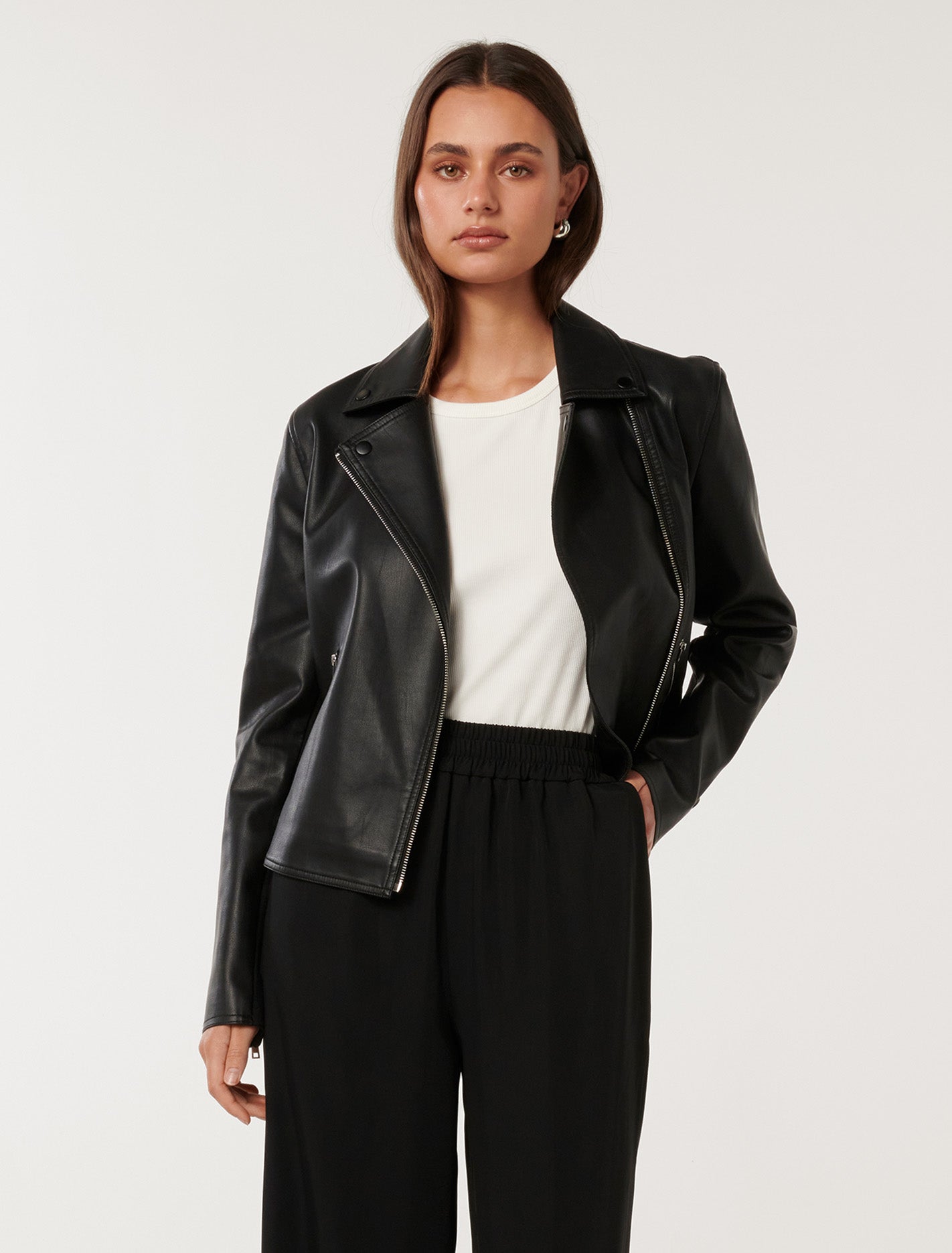 Tina Faux Leather Biker Jacket