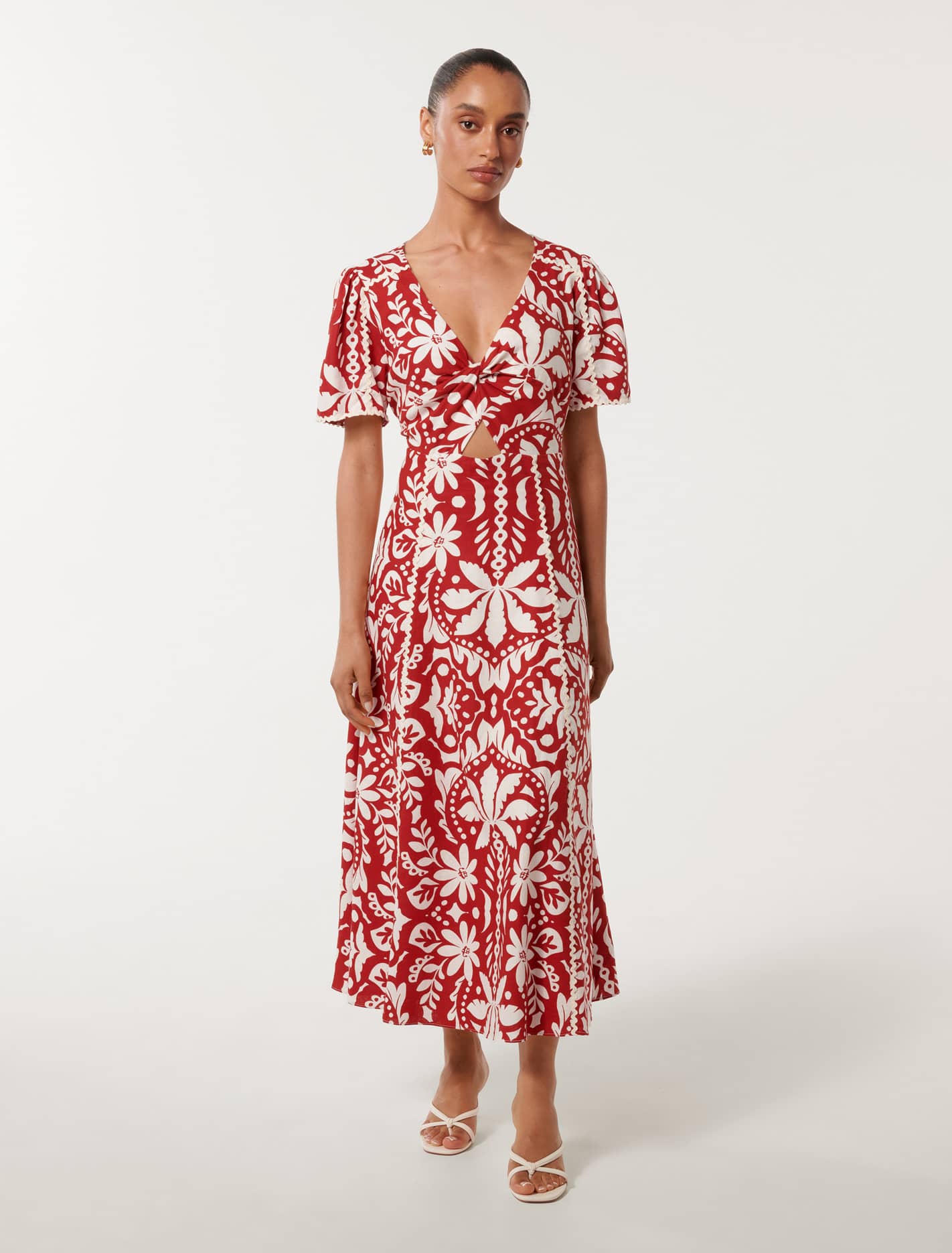 mixed lace midi dress Mixed Floral Midi Dress Black / Medium