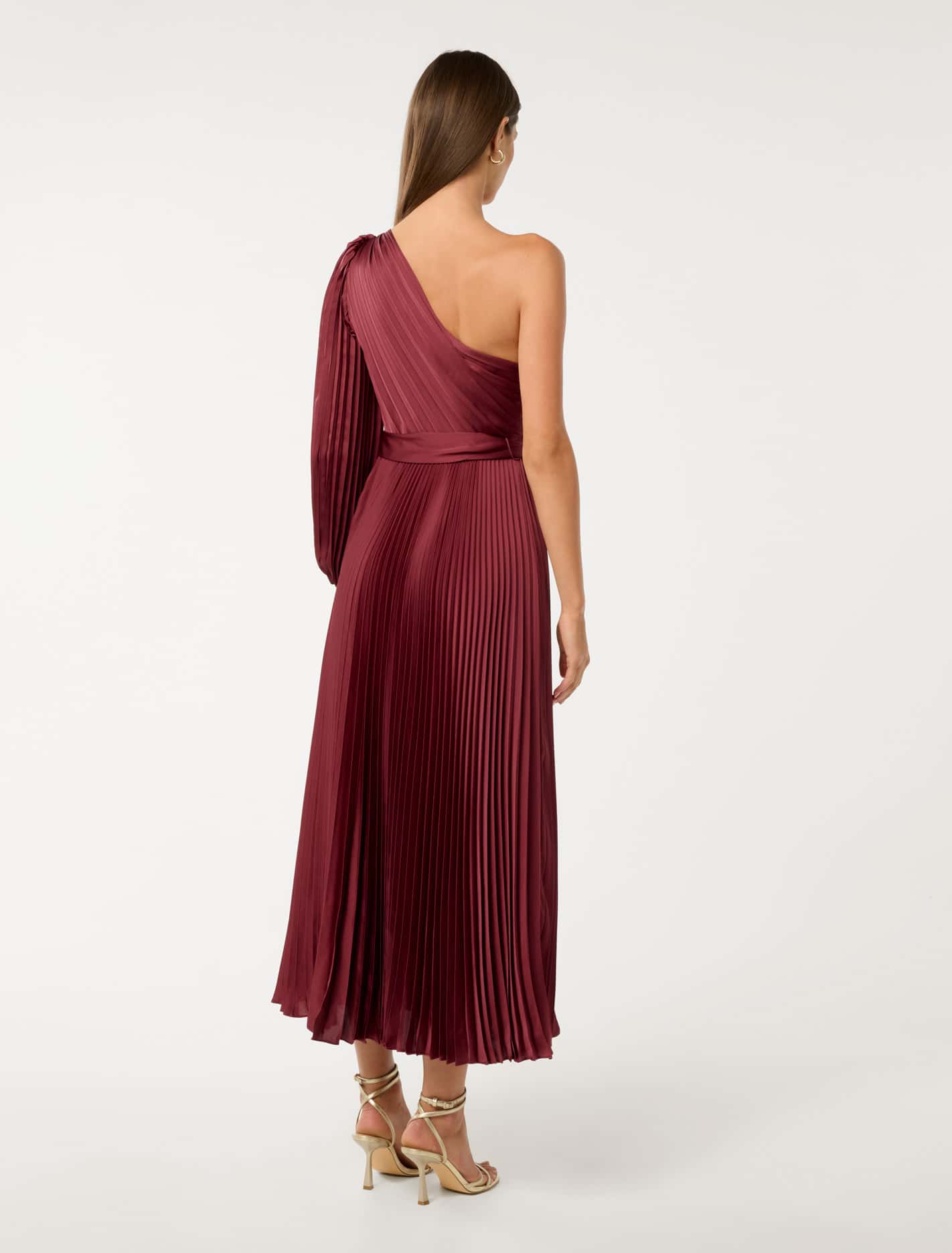 Mina Pleated One Shoulder Midi Dress Forever New