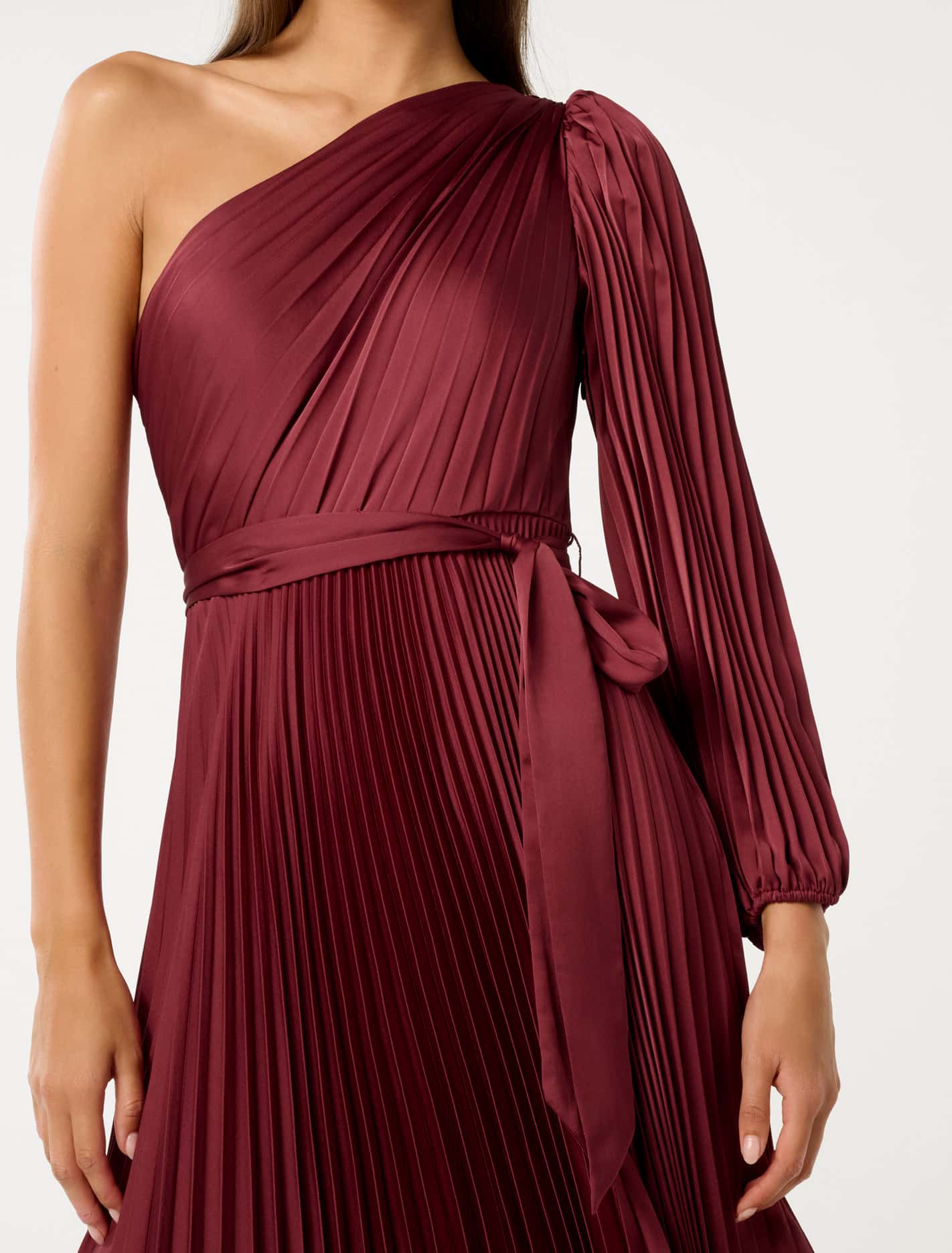Mina Pleated One Shoulder Midi Dress Forever New