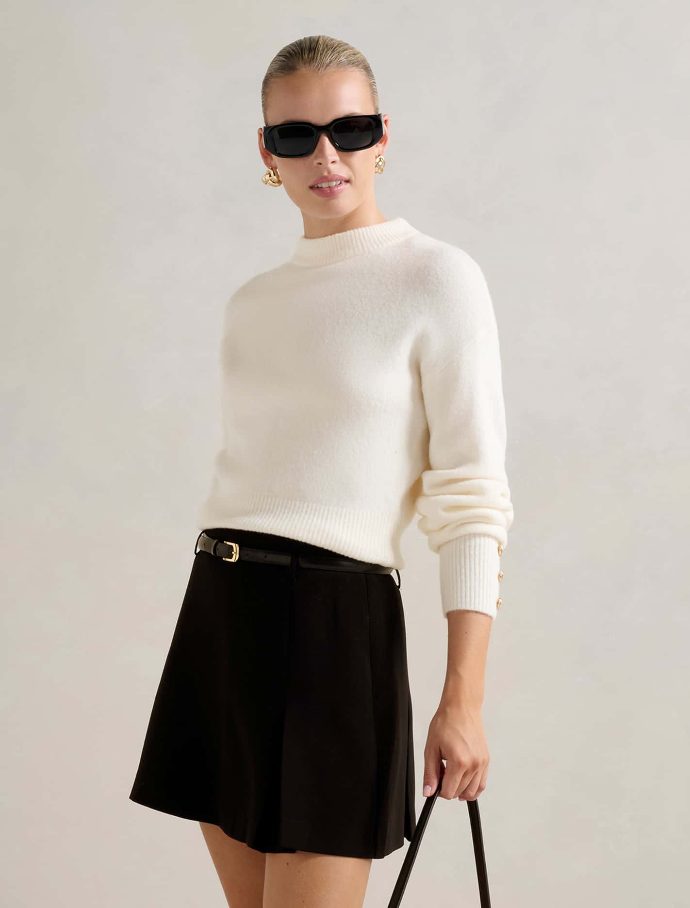 Millie Crew Neck Sweater Cream Forever New