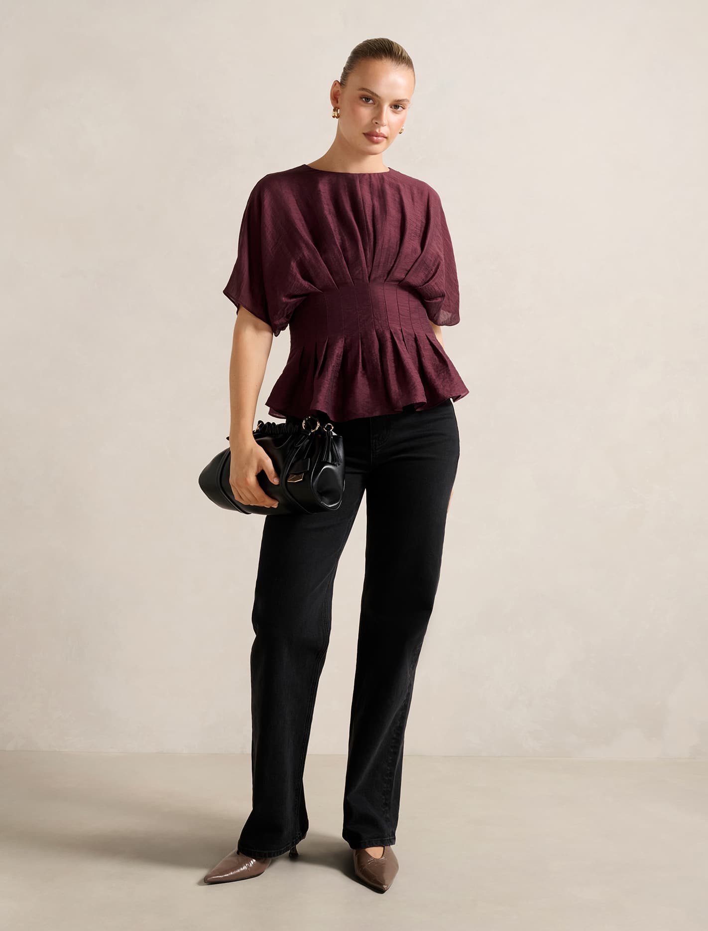 Olive Pleated Top Forever New