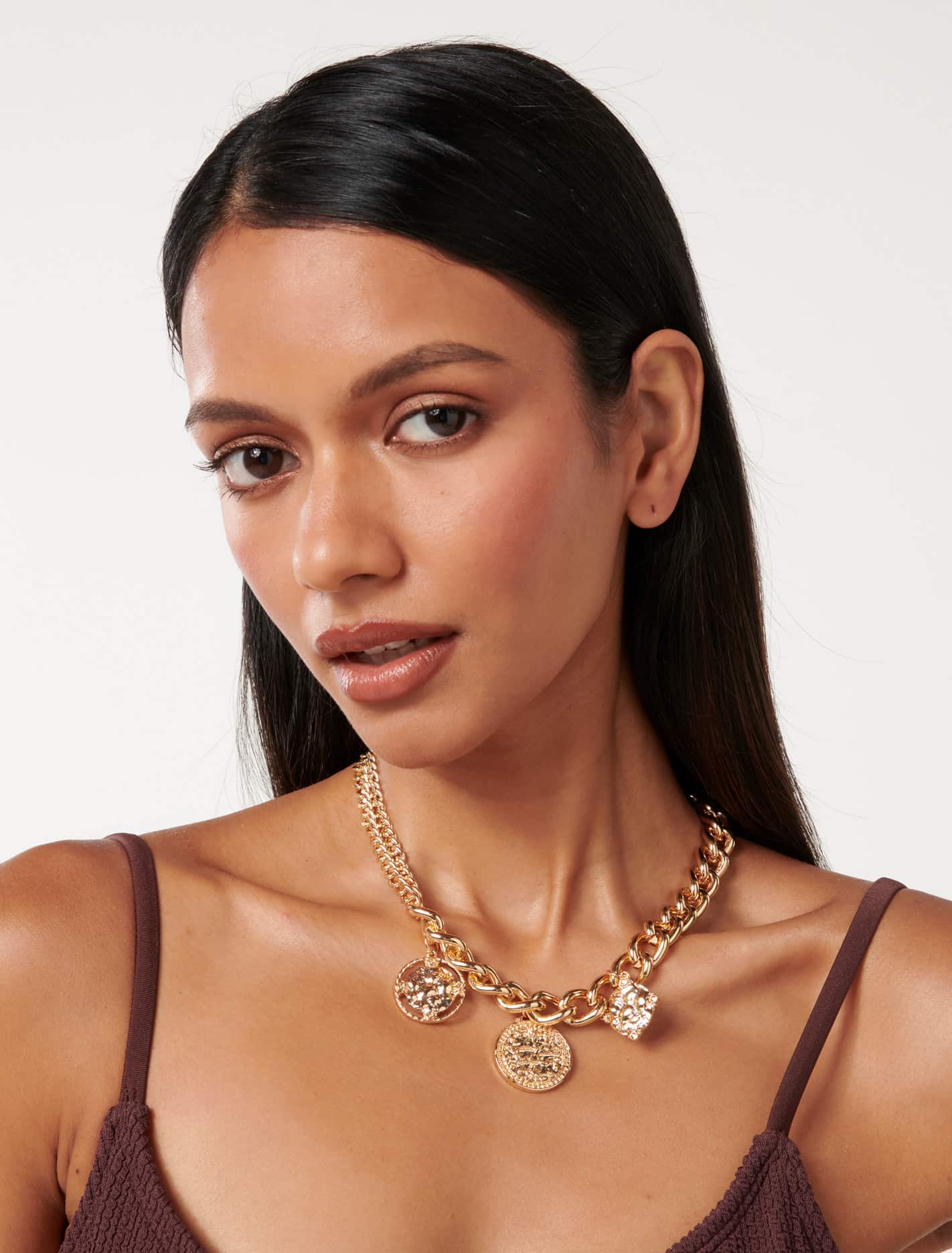 CARMEN CHARM NECKLACE- ANTIQUE GOLD