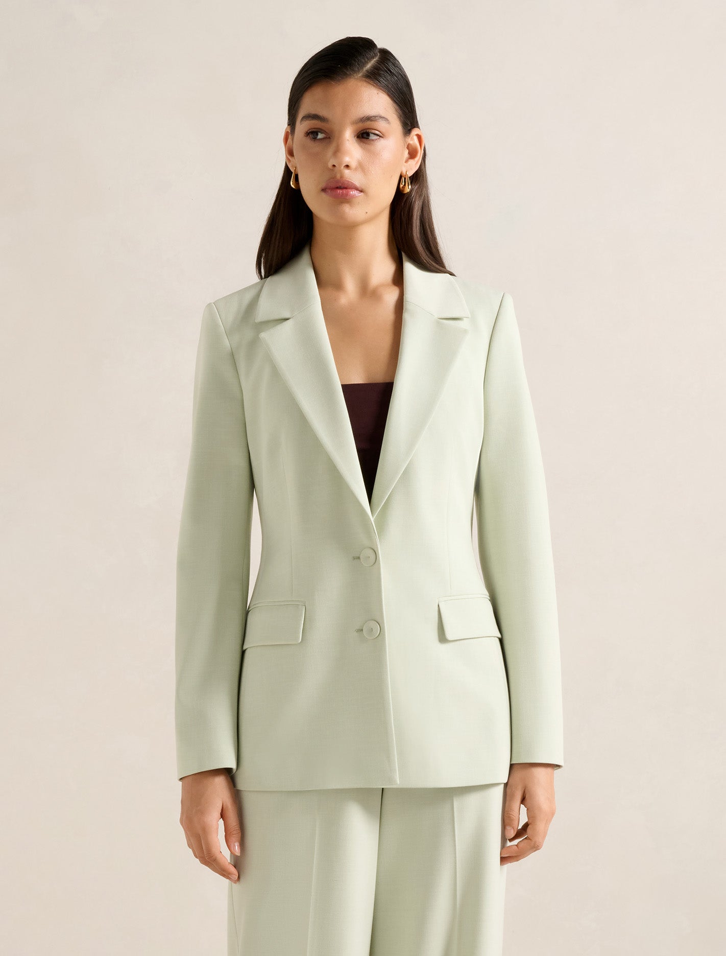 Veda Nipped Waist Blazer Peppermint Suit Forever New