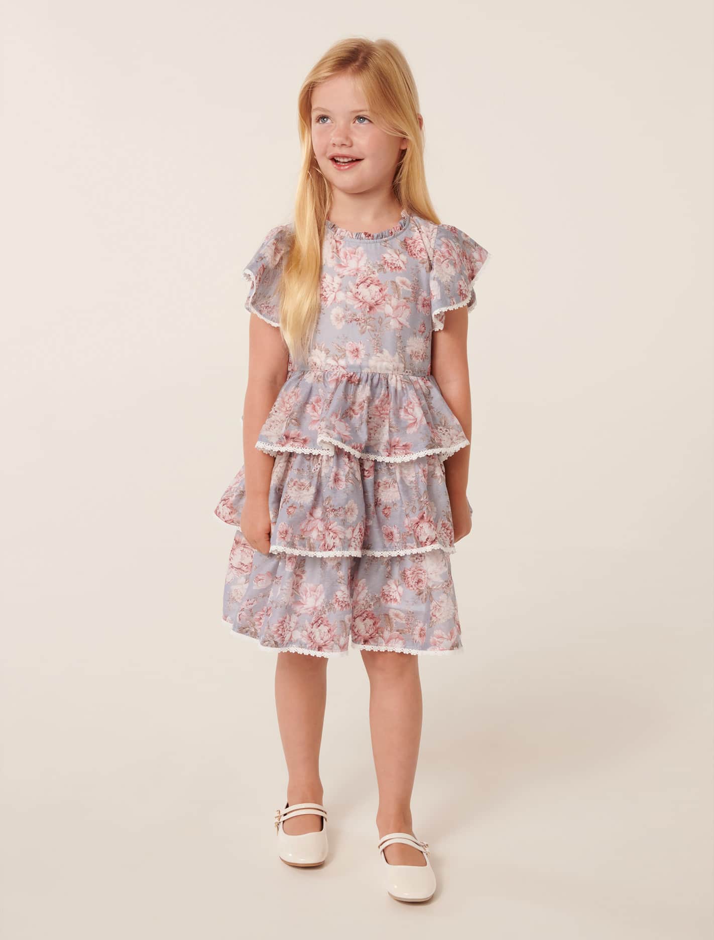 Odette Girls Tiered Mini Dress Forever New
