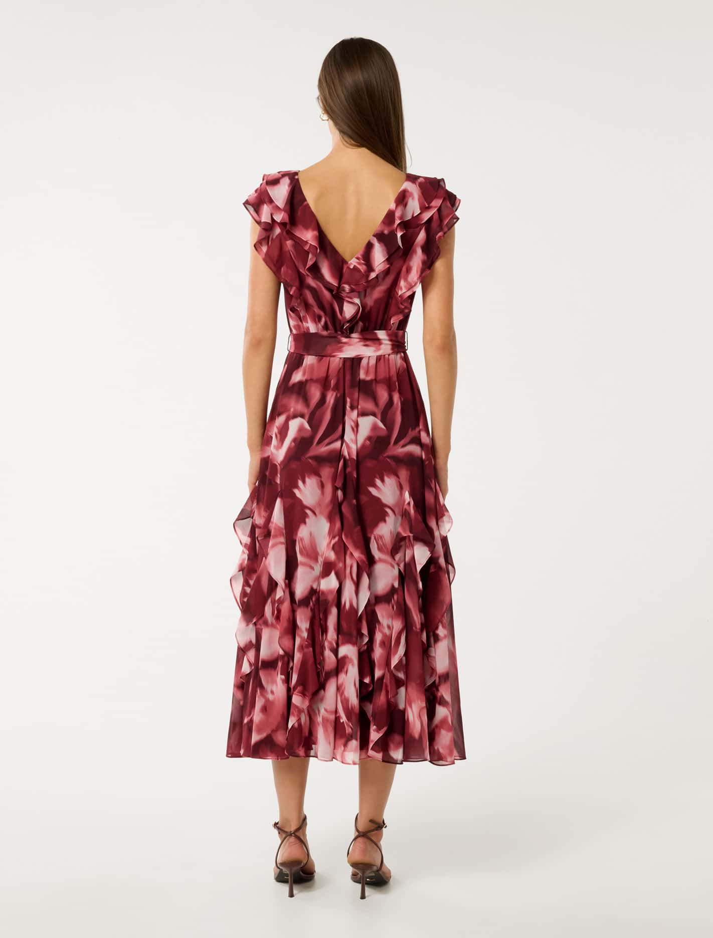 Naya Ruffle Midi Dress Forever New