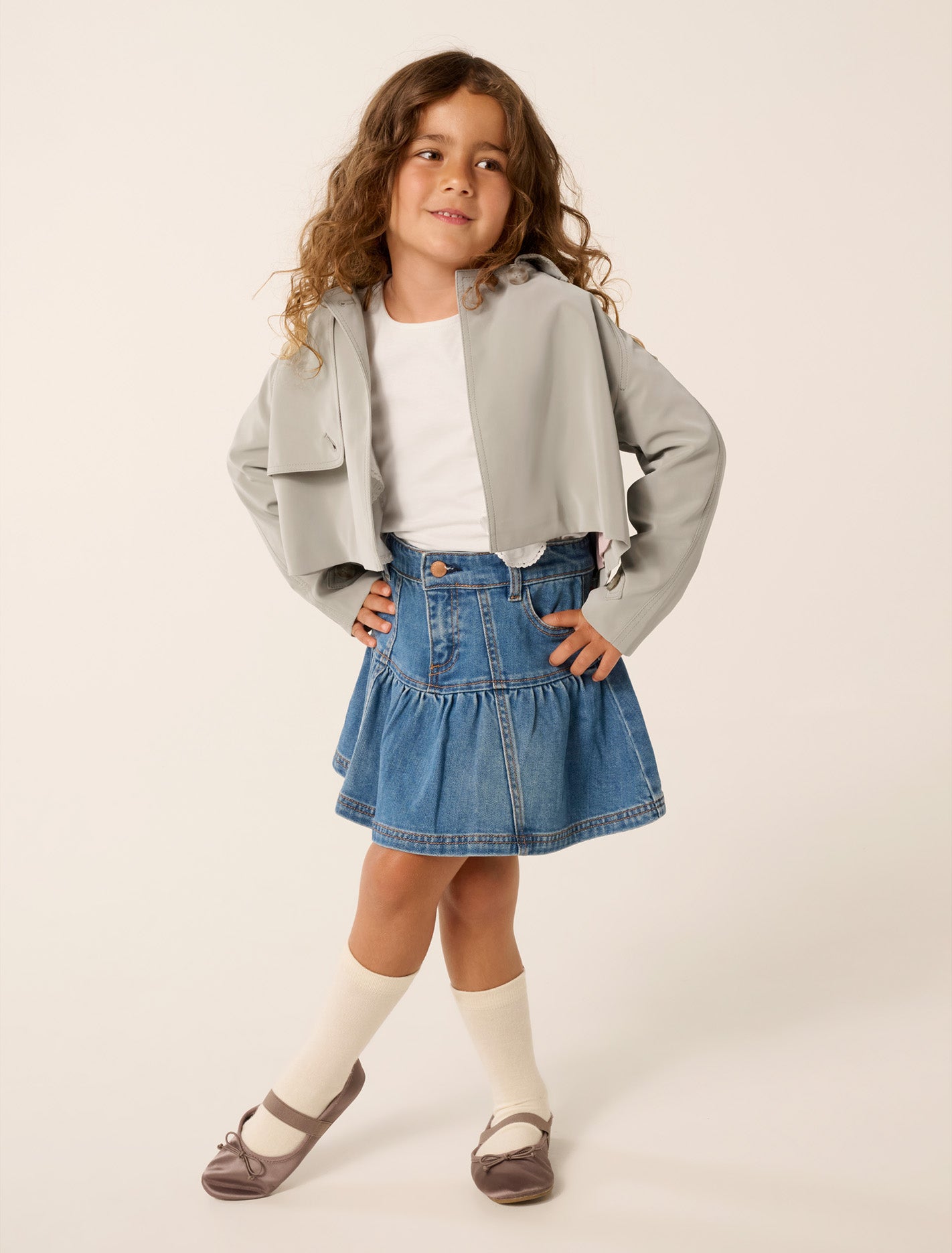 Brielle Girls Cropped Trench Coat Forever New