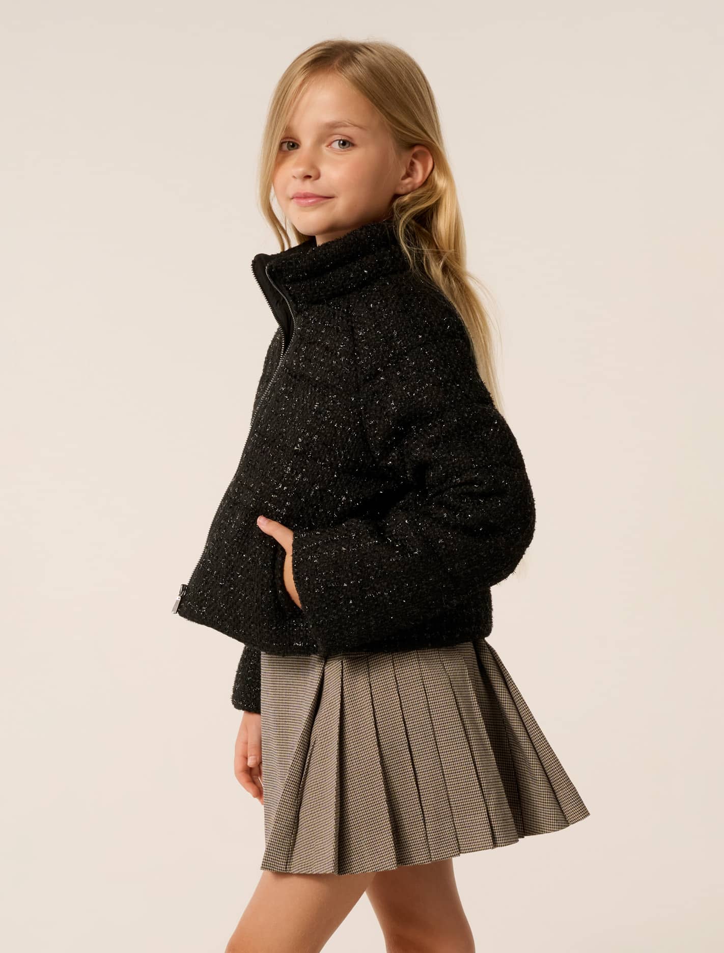 Wilhelmina Teen Boucle Puffer Jacket Forever New