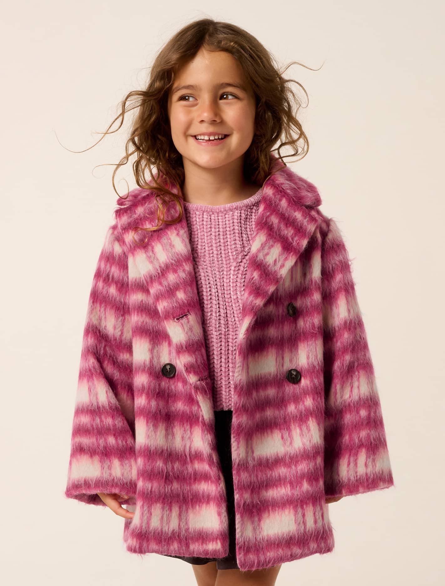 Aurelia Girls Double Breasted Coat Apres Ski Check Forever New