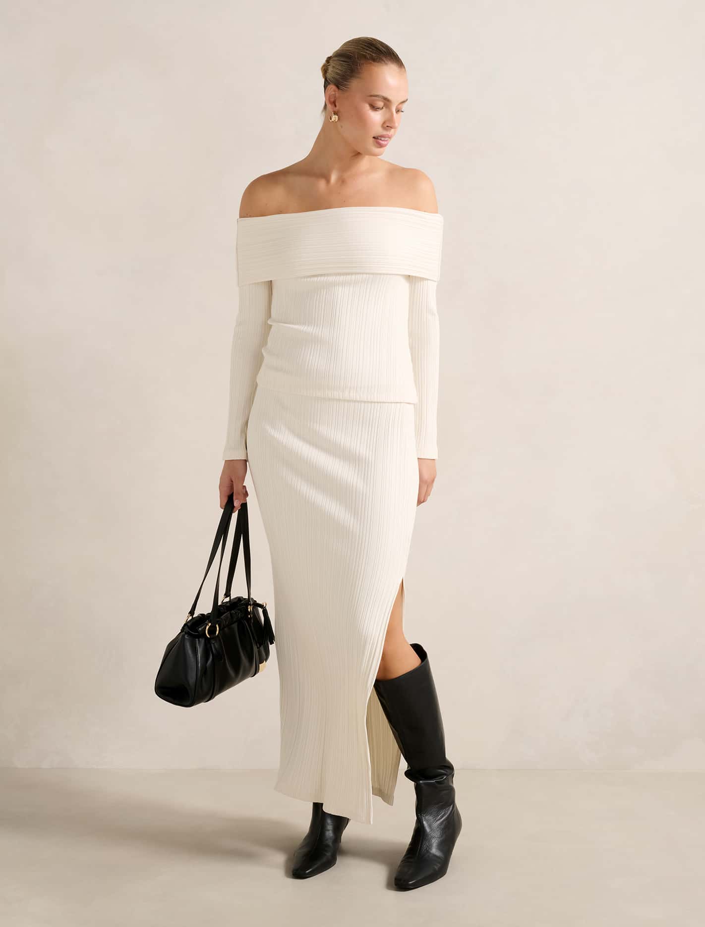 Maribella Rib Bardot Top Forever New