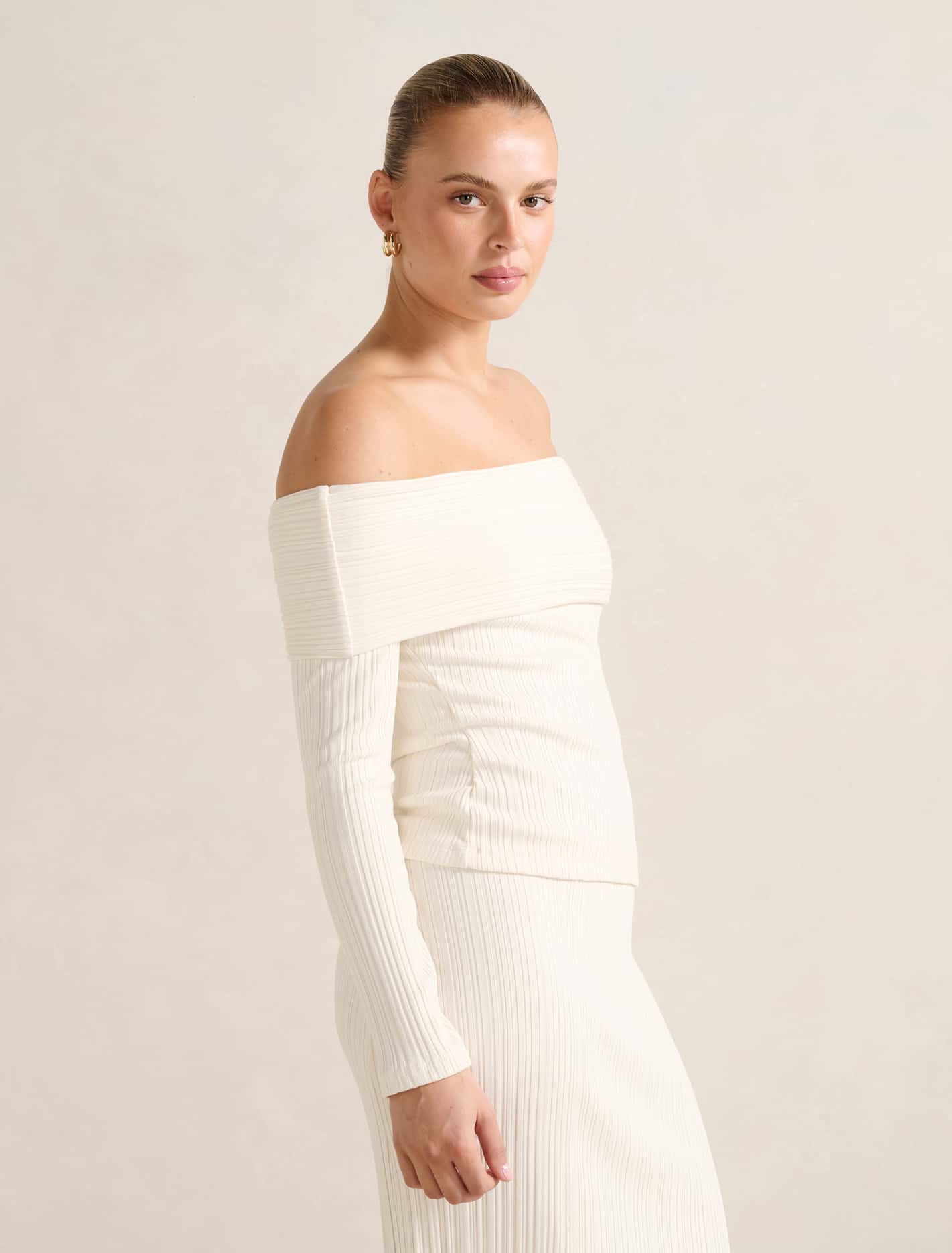 Maribella Rib Bardot Top Forever New