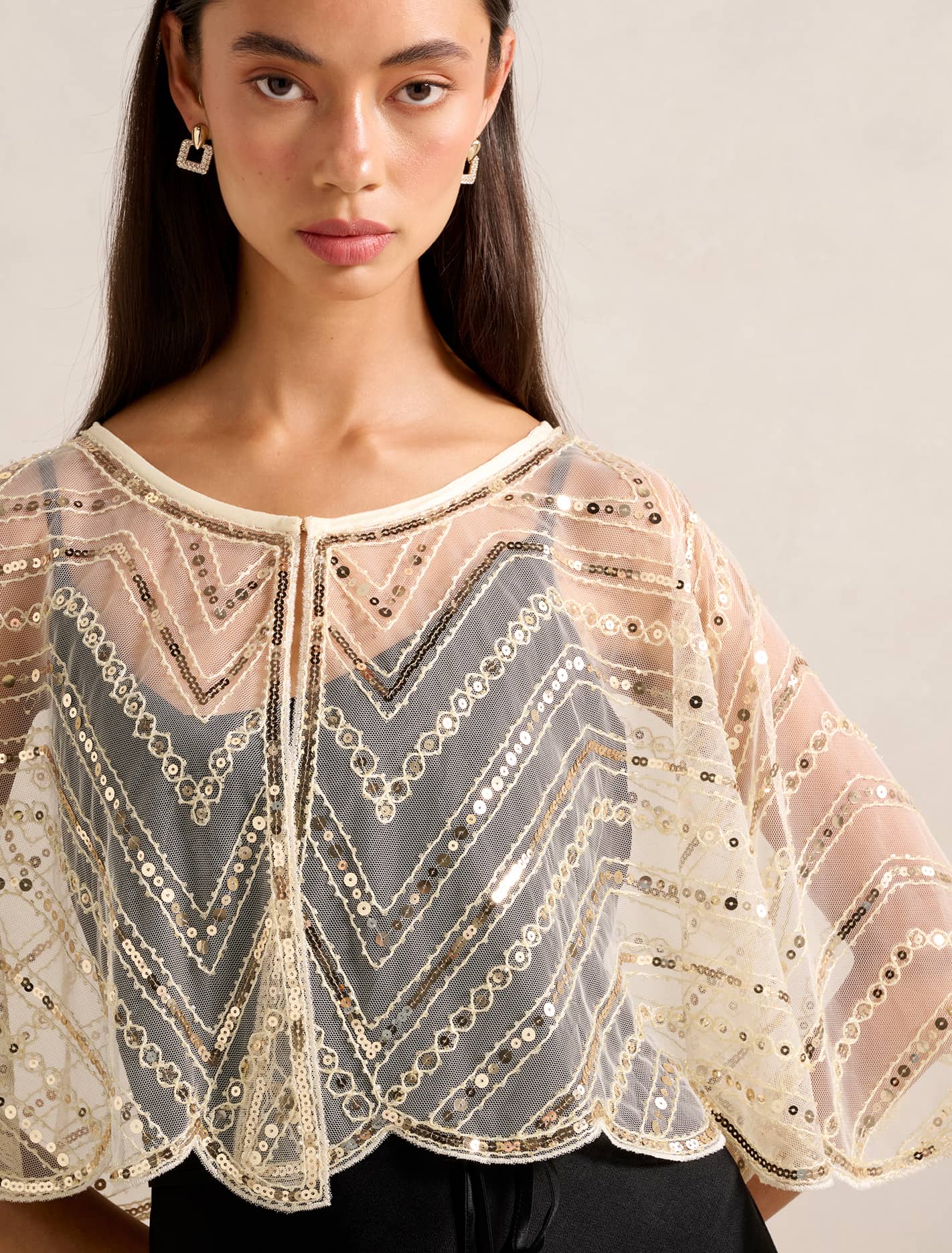 Scarlett Sequin Cape Forever New