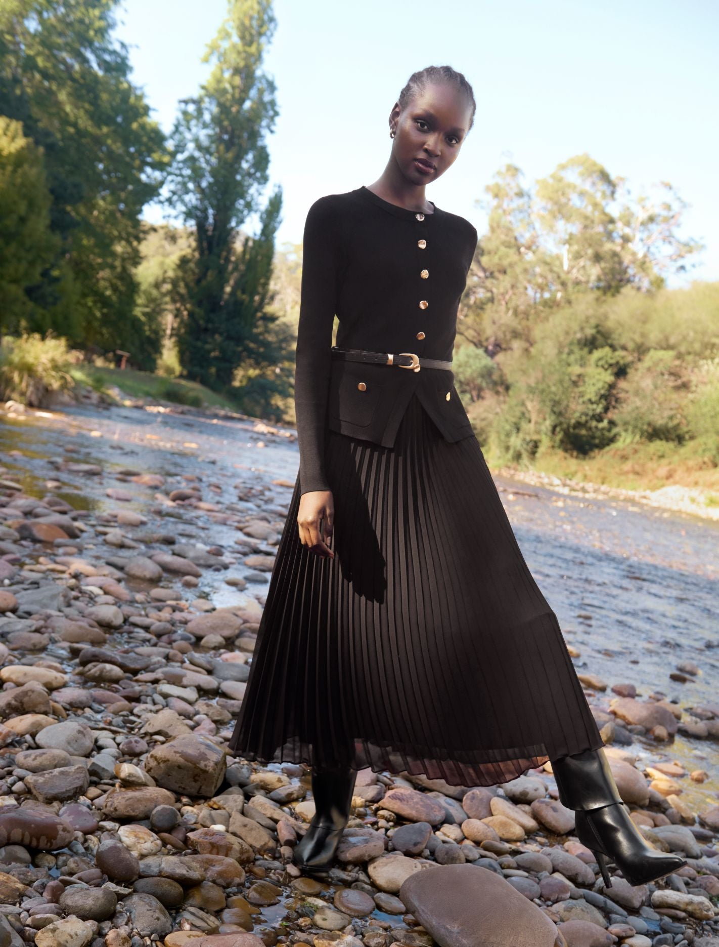 Ax Paris Black Long Sleeved Sequin Midi Dress AX Paris Sequin