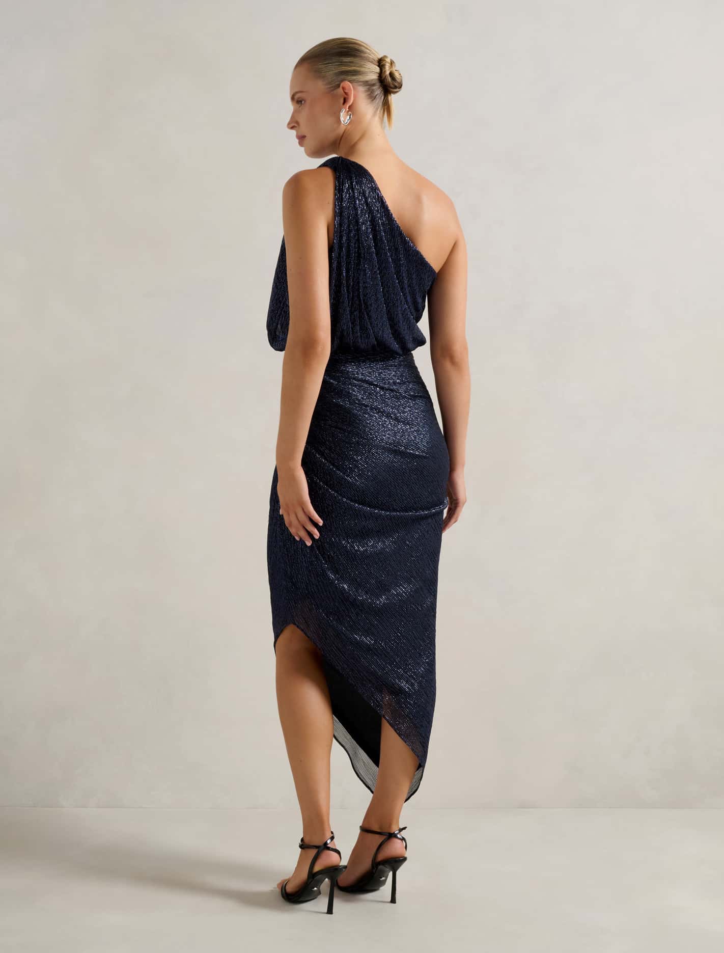 Cassidy One Shoulder Plisse Midi Dress Forever New