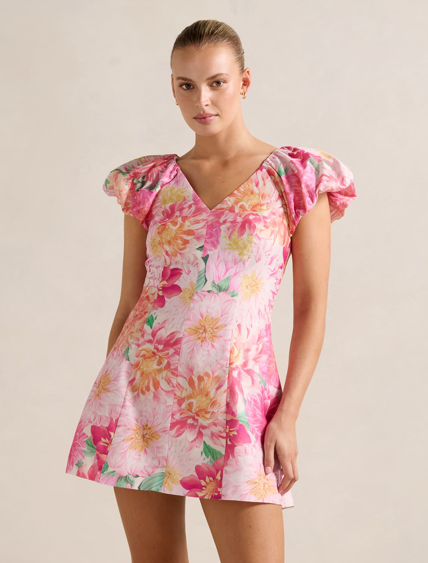 Elyssa Puff Sleeve Mini Dress Carmen Floral Forever New