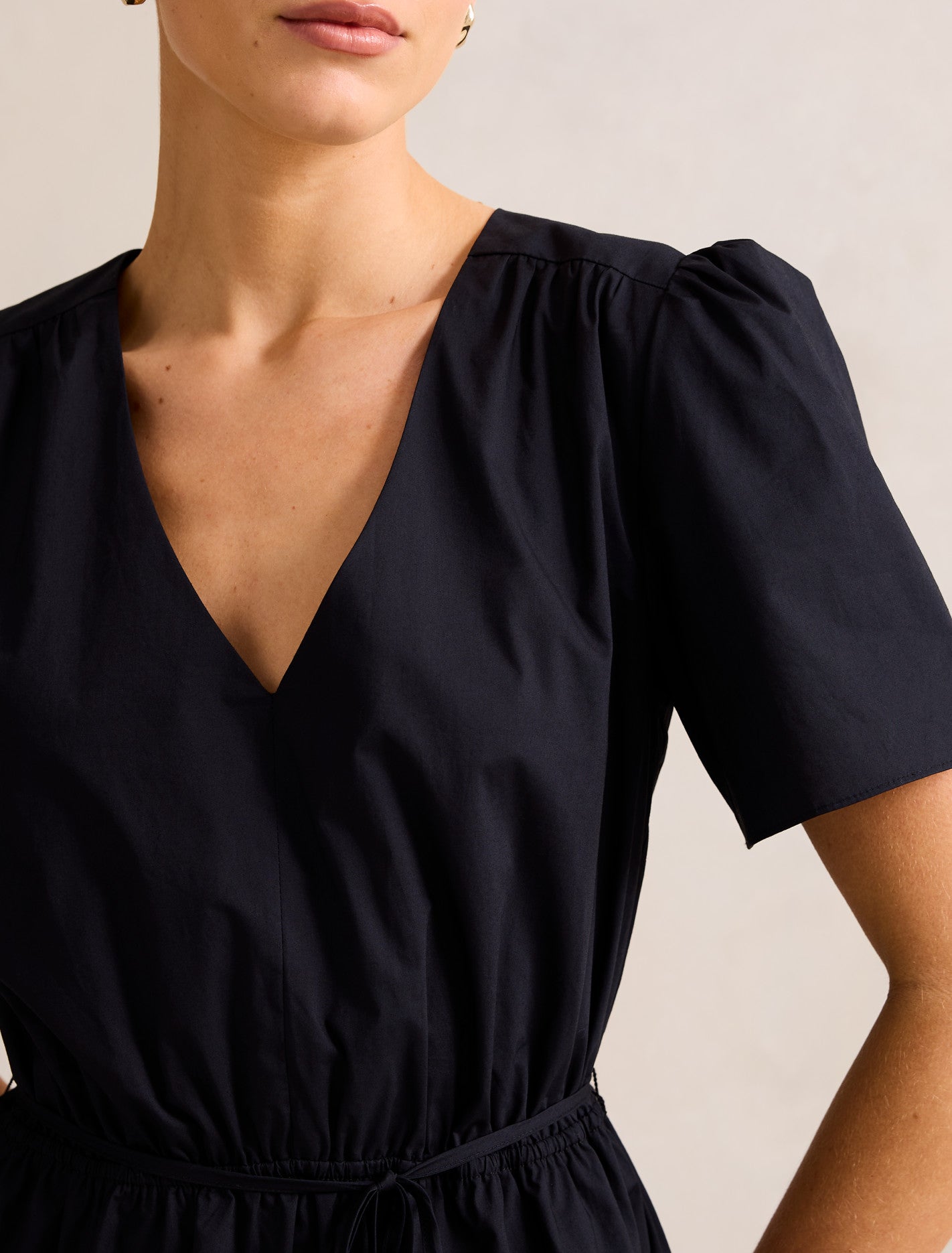 Hattie Short Sleeve Cotton Mini Dress