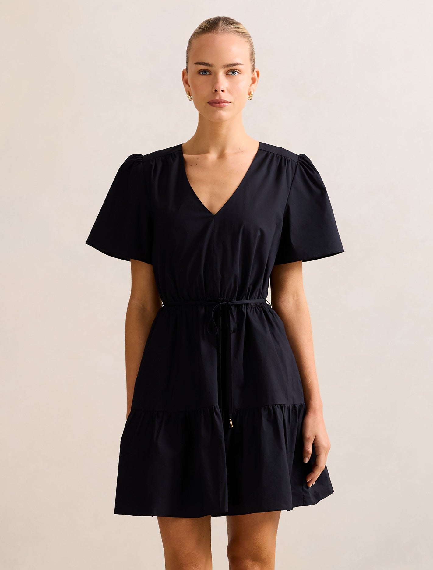 Hattie Short Sleeve Cotton Mini Dress