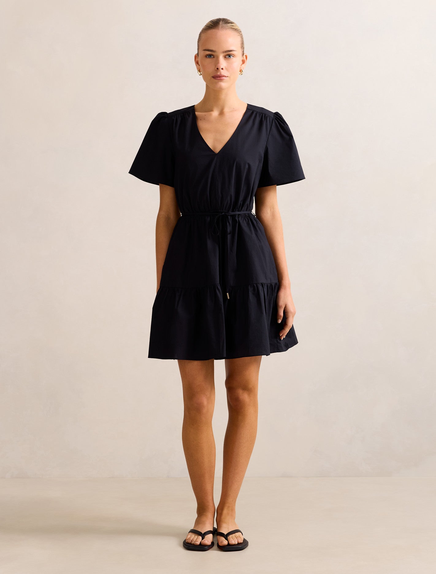 Hattie Short Sleeve Cotton Mini Dress