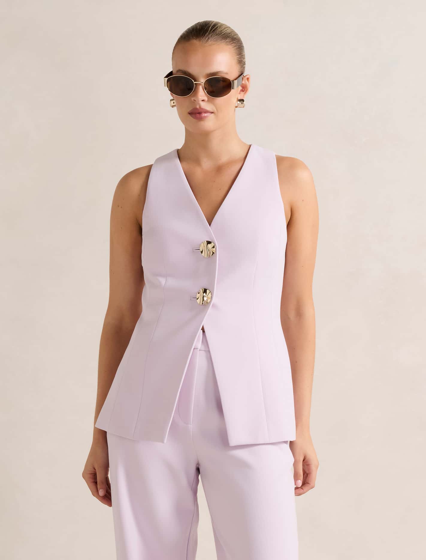Lily Long Waistcoat Lilac Suit A Forever New