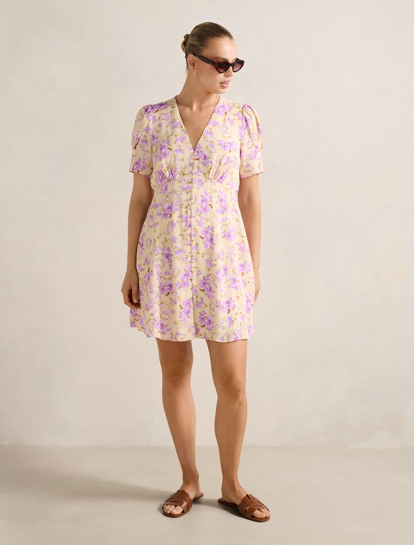 Saffron Printed Mini Sun Dress Forever New