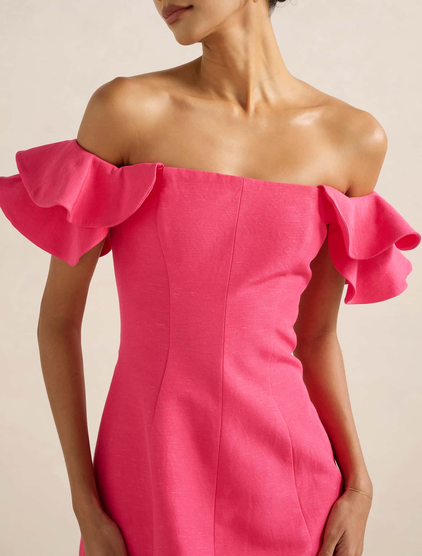 Kenzie Petite Off Shoulder Ruffle Mini Dress Forever New