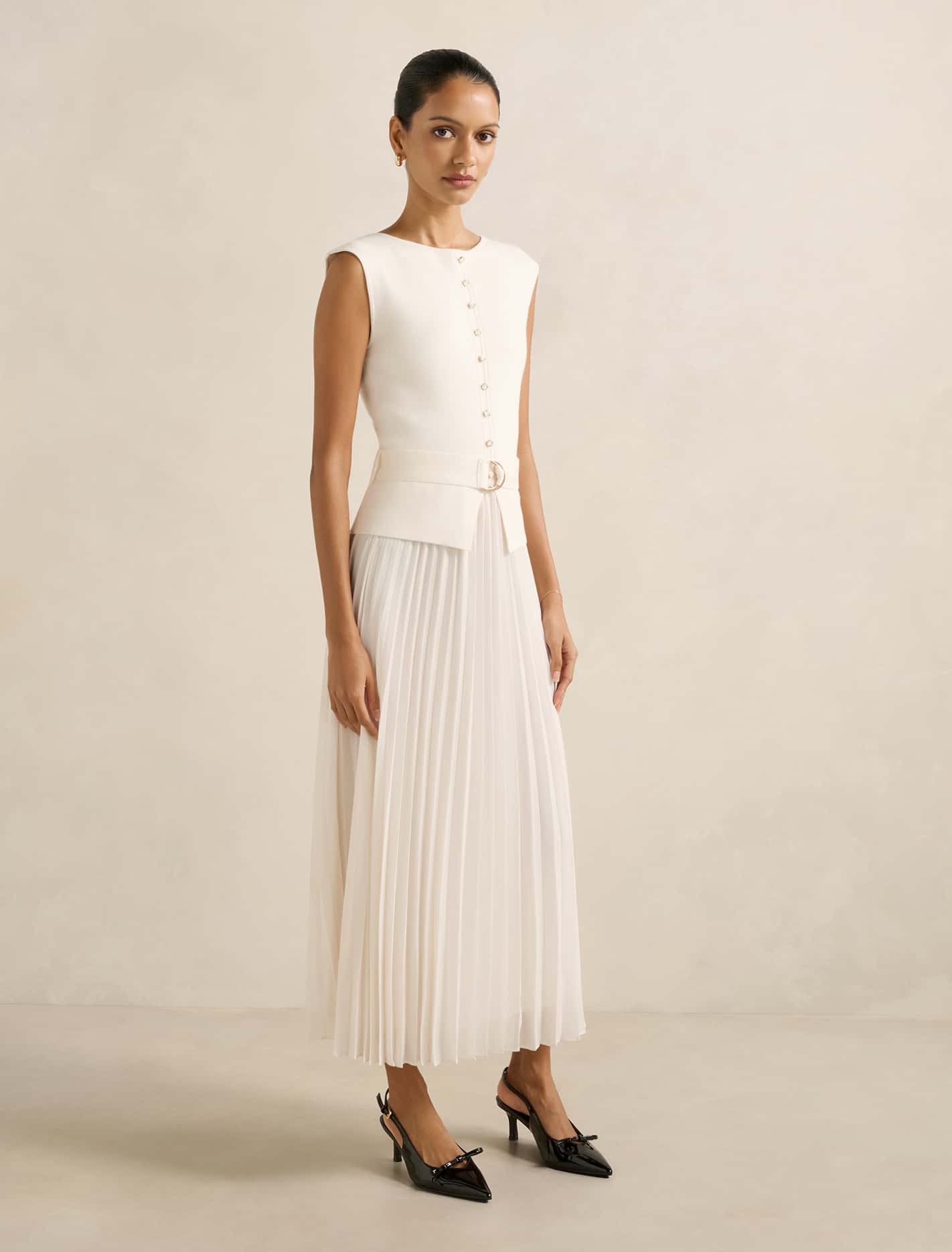 Lelani Petite Pleat Hem Midi Dress Forever New