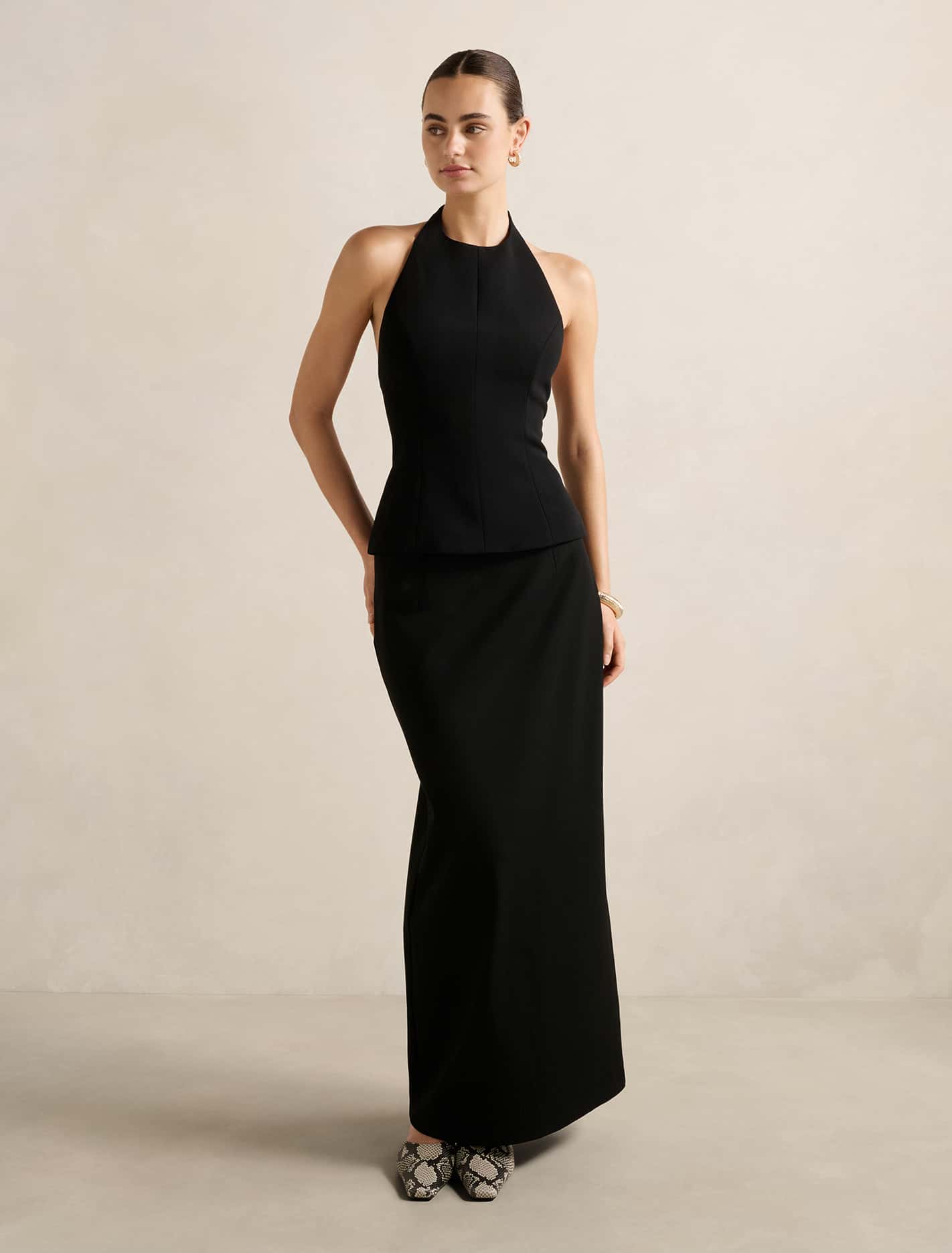 Kate Peplum Halter Top