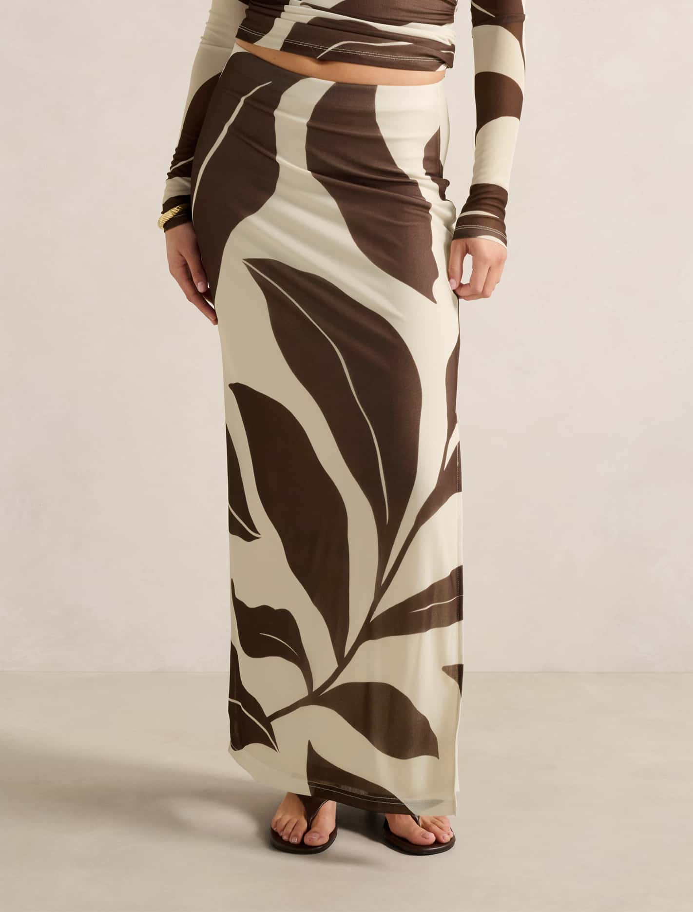 Mia Mesh Maxi Skirt Liston Stencil Co-Ord Forever New