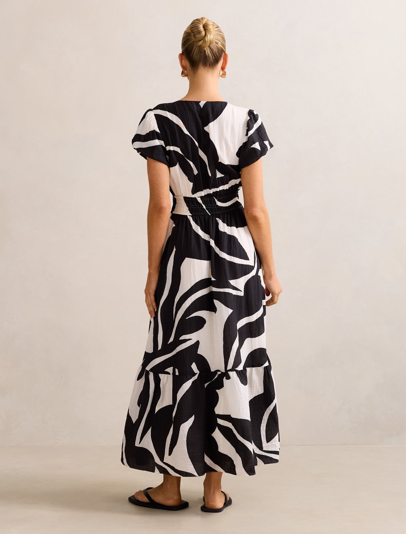Mara Puff Sleeve Cotton Midi Dress