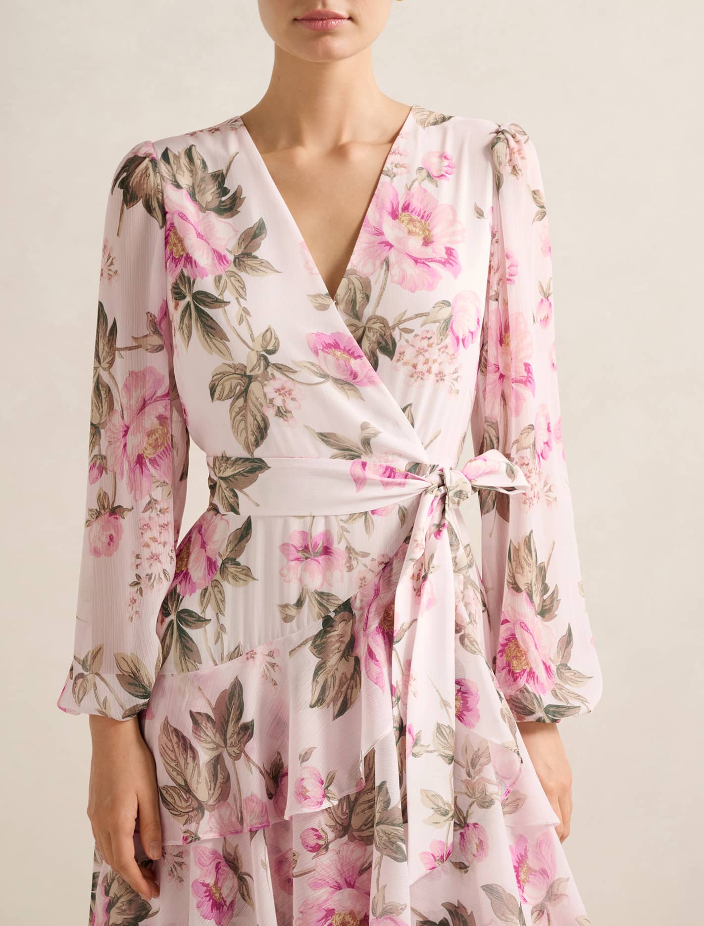 Nicky Long Sleeve Tiered Midi Dress Forever New