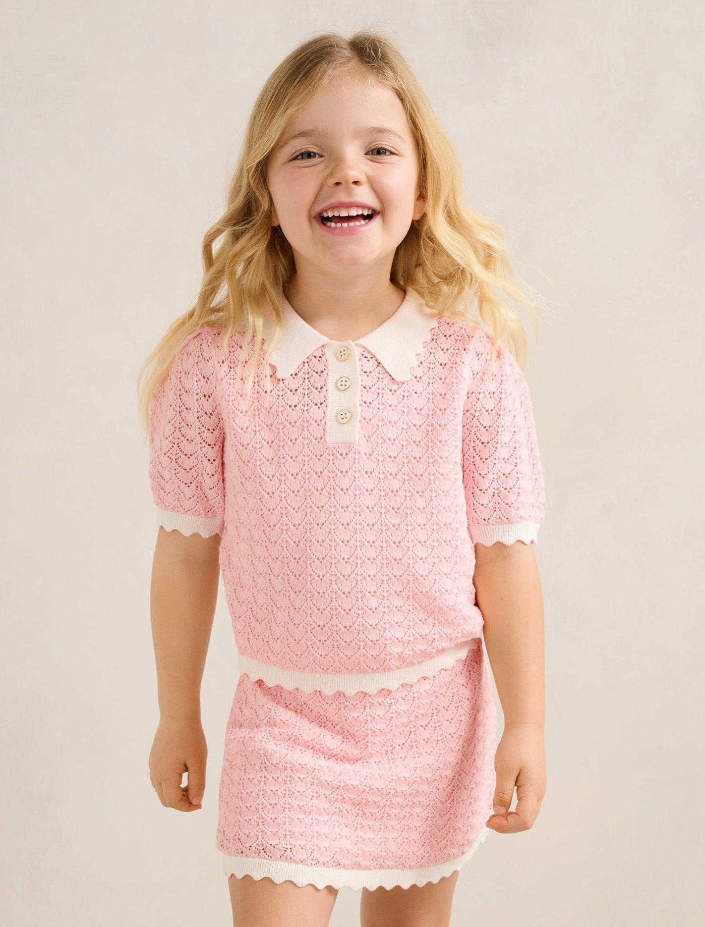 Connie Girls Scallop Knit Top Forever New