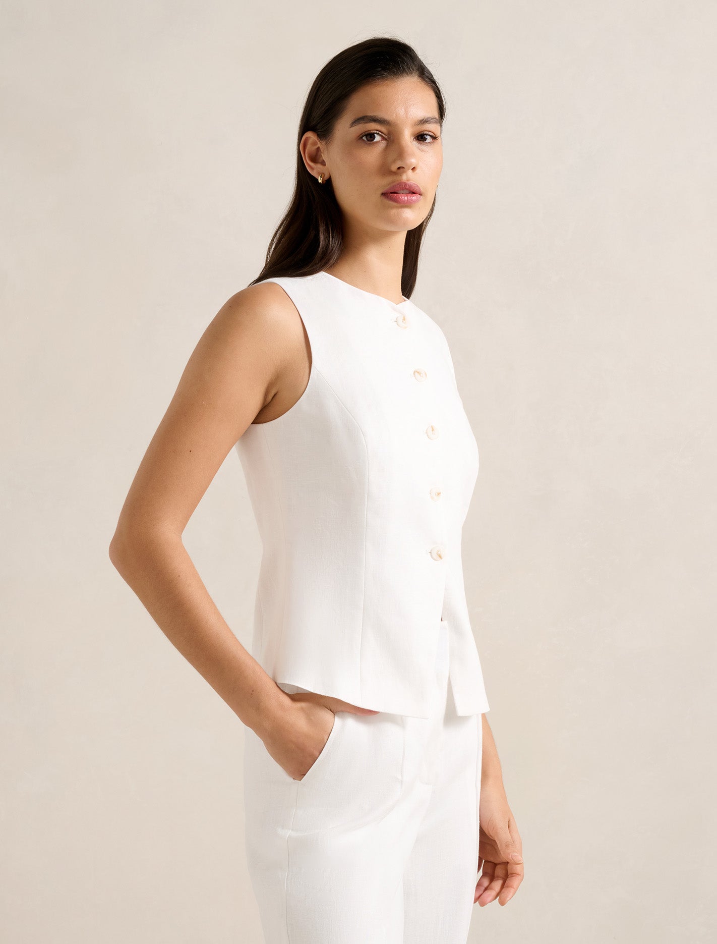 Saylor Linen Waistcoat Forever New