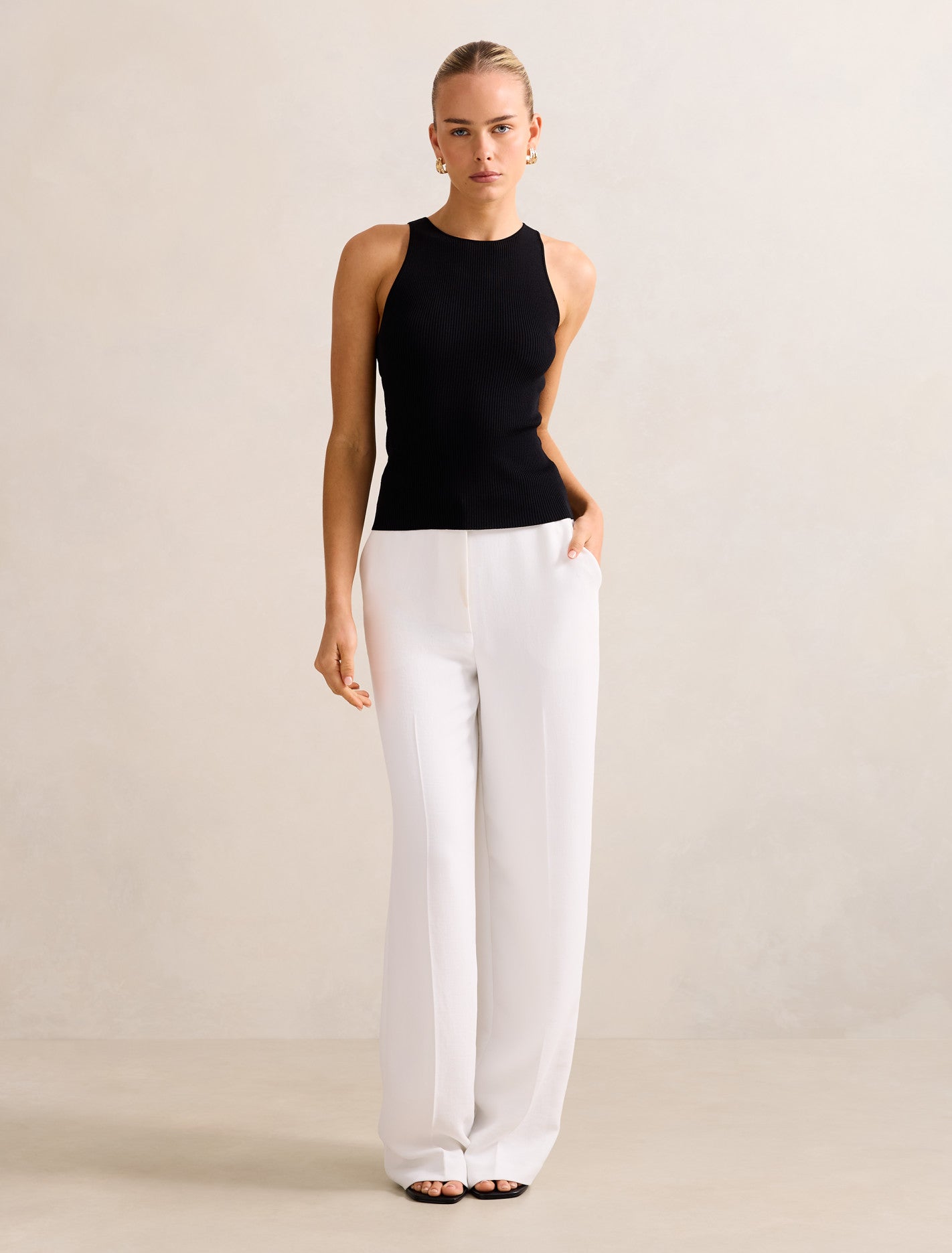 Carla Racer Knit Rib Tank Top Forever New