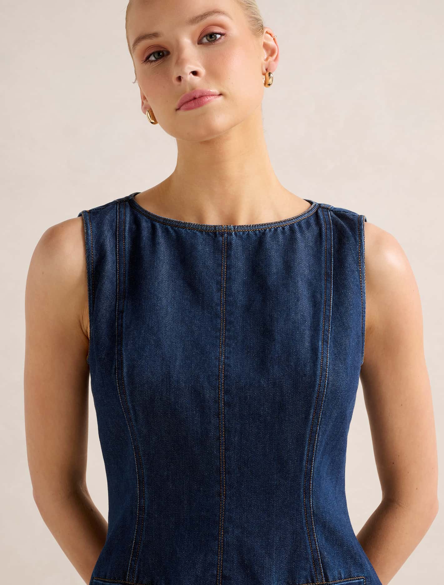 Spencer Denim Mini Dress Forever New