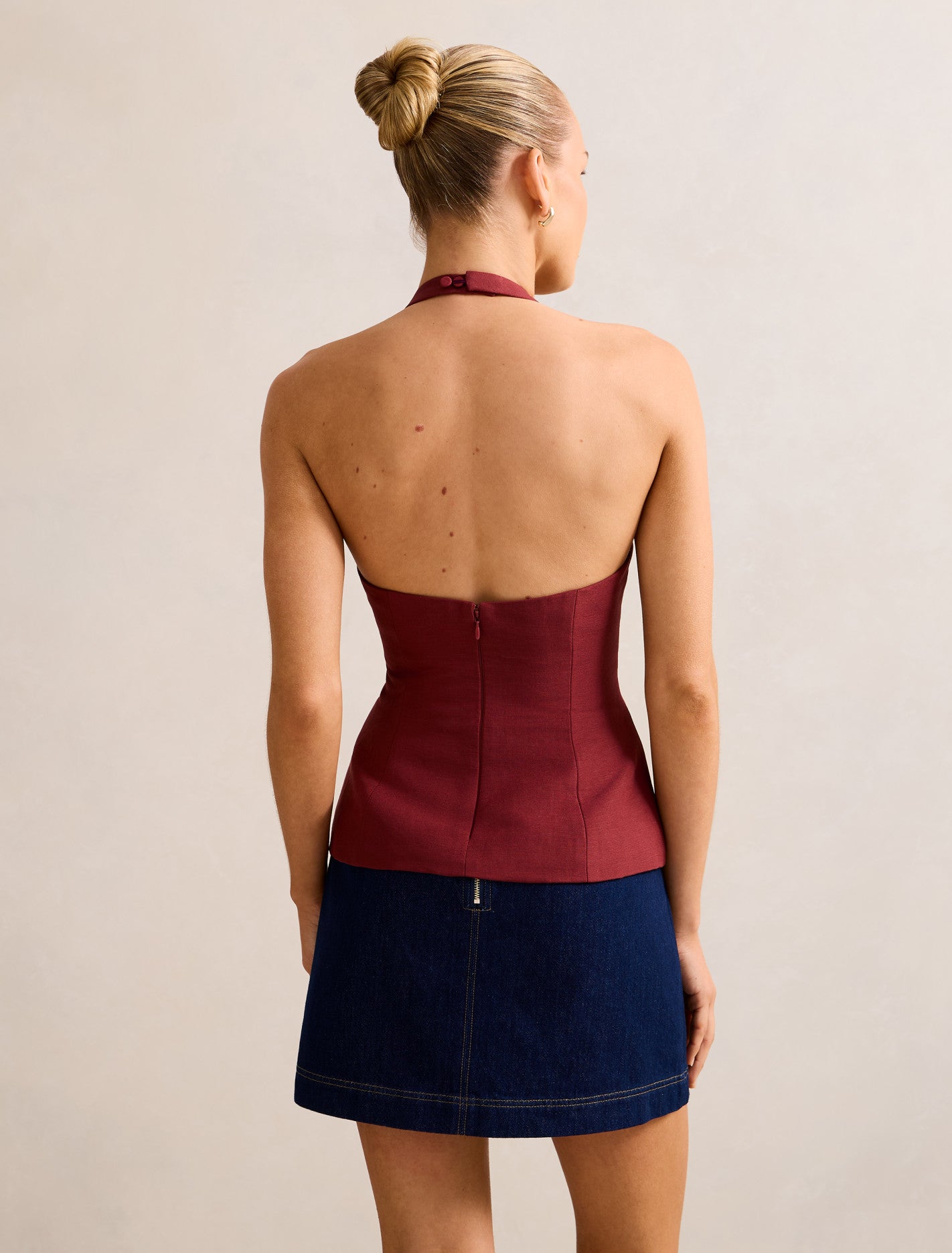 Dina Hardware Linen Top Forever New