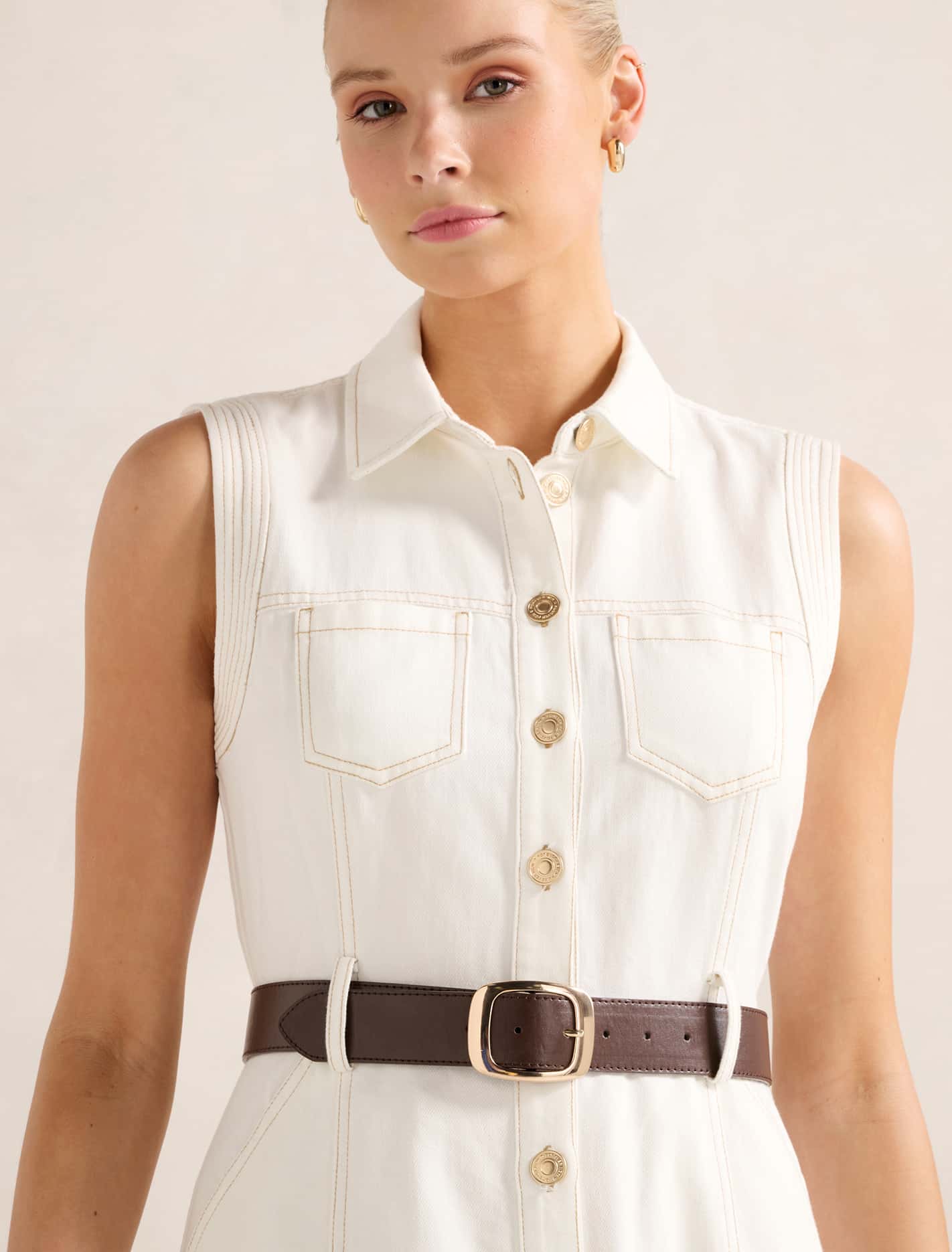 Annalee Sleeveless Shirt Dress Forever New