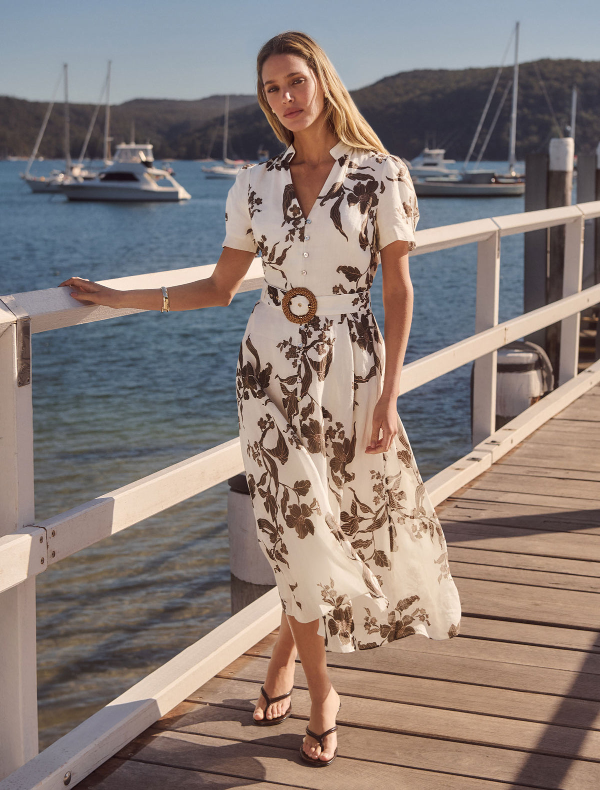 Bree Printed Shirt Midi Dress Forever New