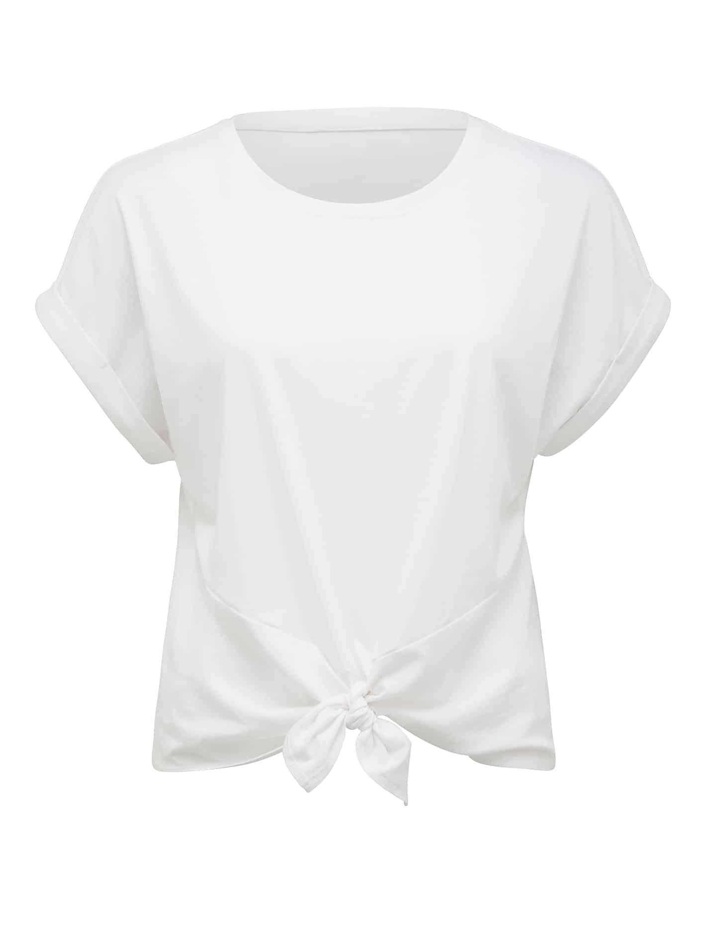 Nellie Tie Front T-Shirt Porcelain Forever New