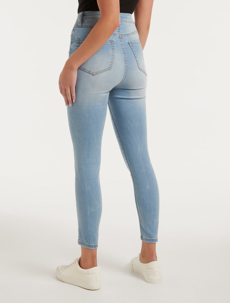 Mila Cropped High-Rise Skinny Jeans Forever New