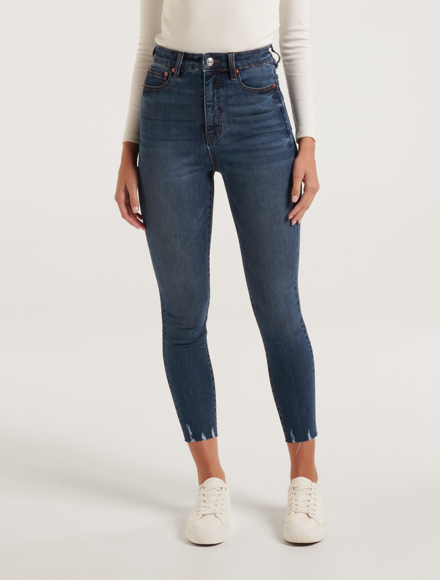 Skinny Jeans Forever New High Waisted Jeans Mila Cropped High-Rise
