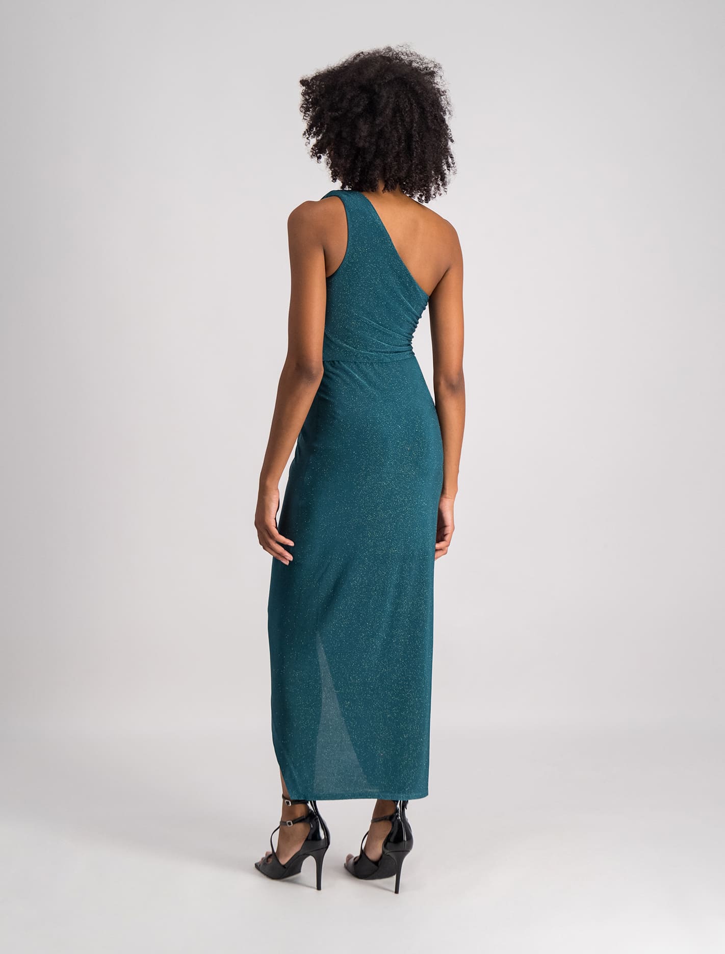 Chiara One Shoulder Glitter Dress Forever New
