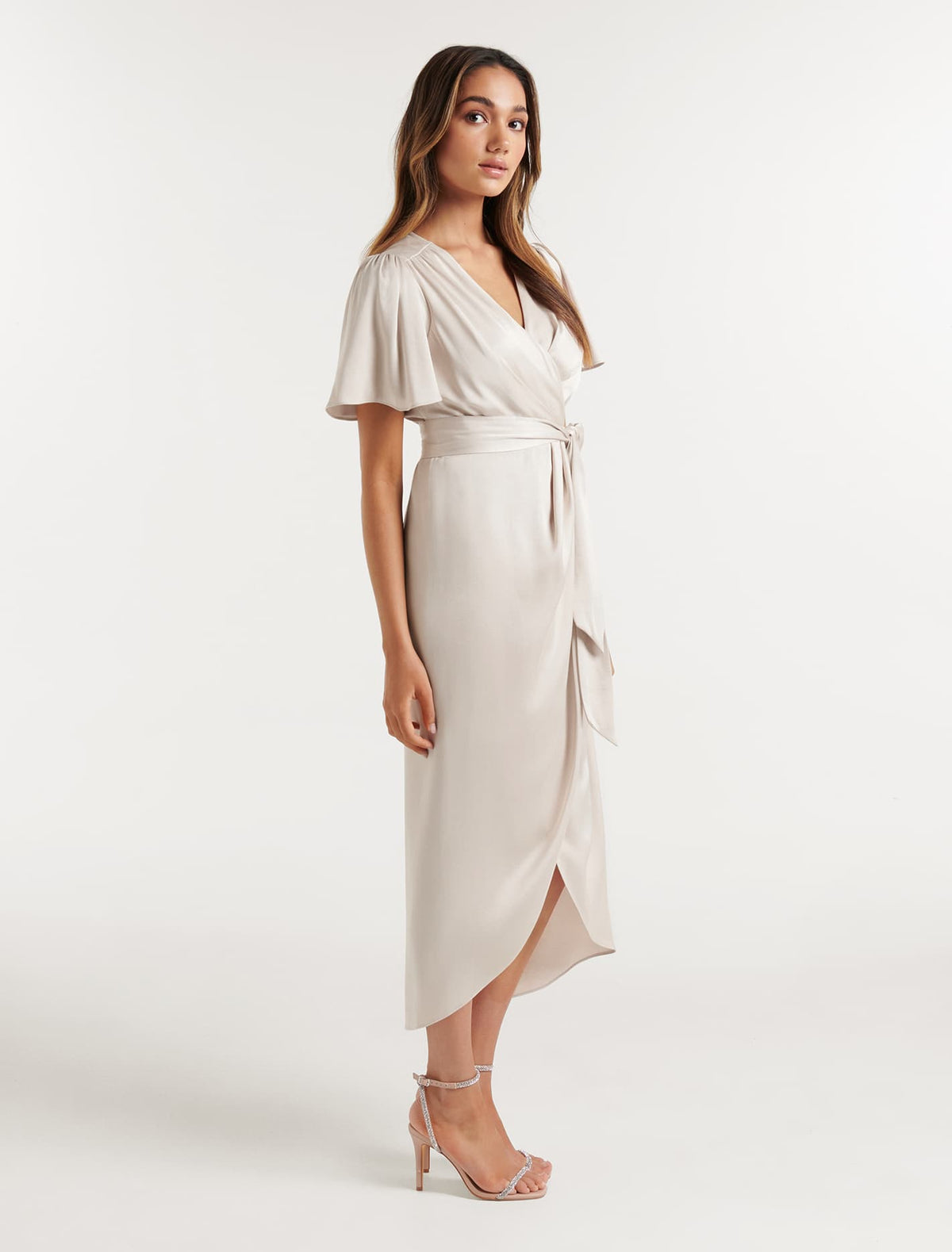 Carolina Satin Midi Dress Forever New